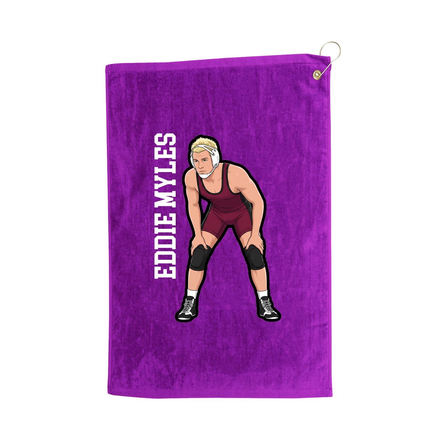 Golf Towel — Name Vertical in Purple
