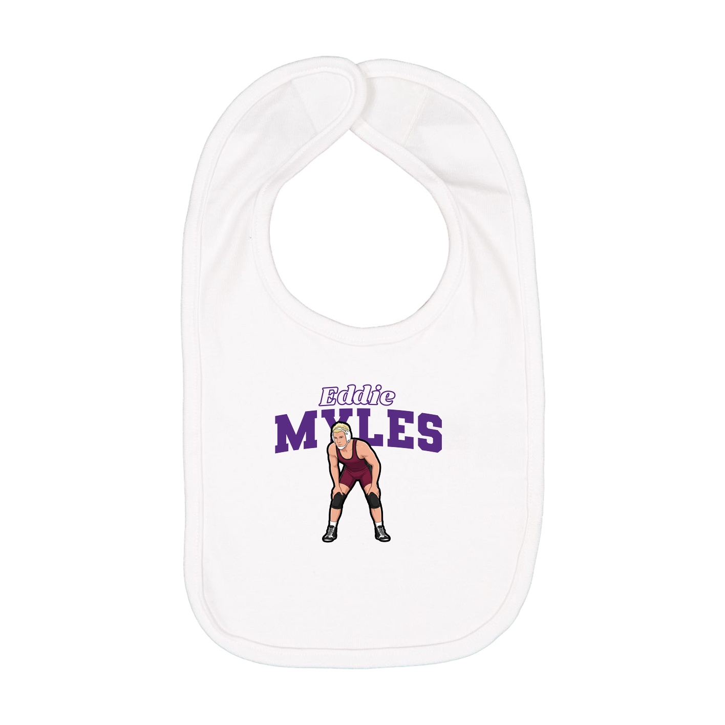 Infant Bib — Name Arch in White