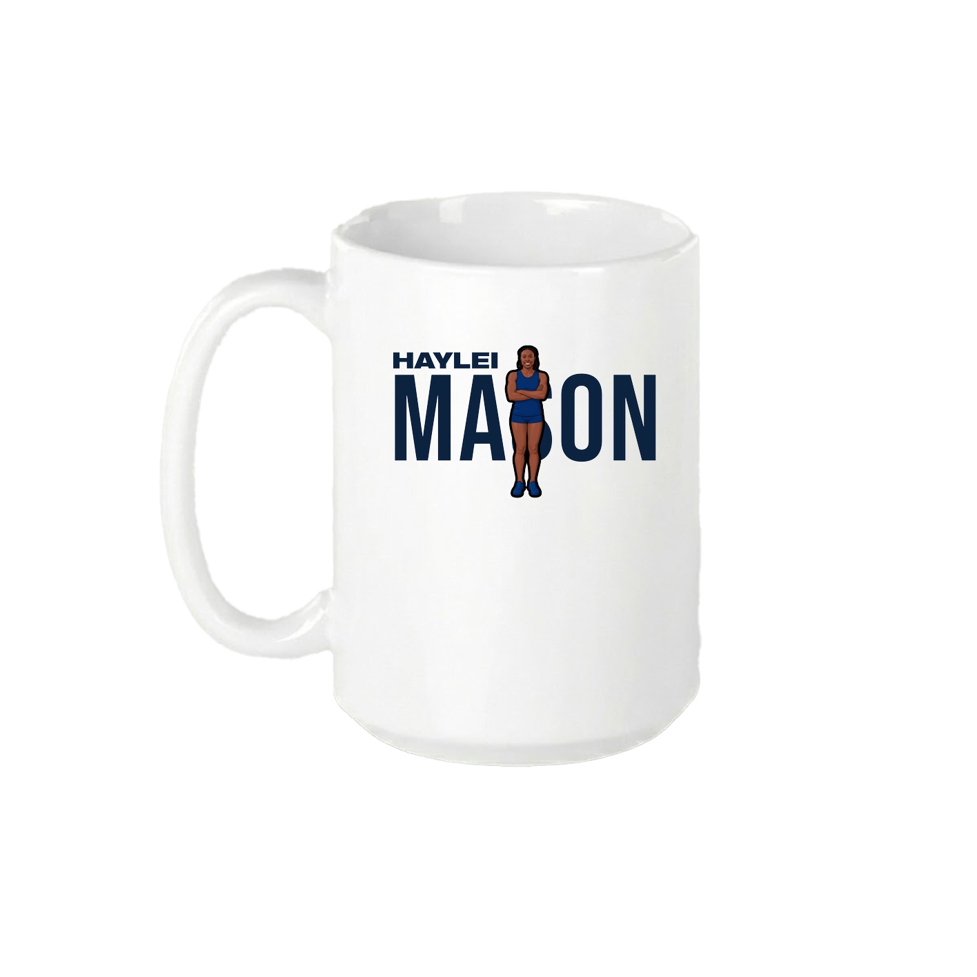 15oz Coffee Mug — Player Name in White