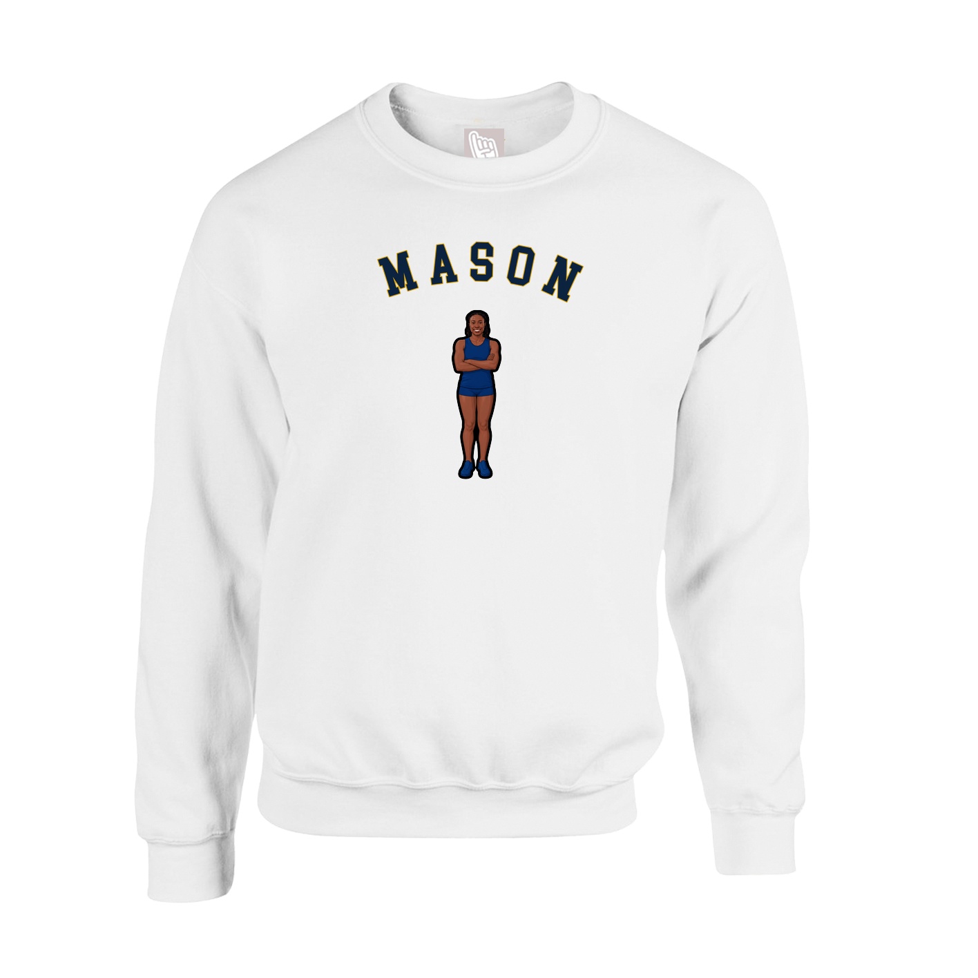 Fleece Crew — Shirsey Arch in White