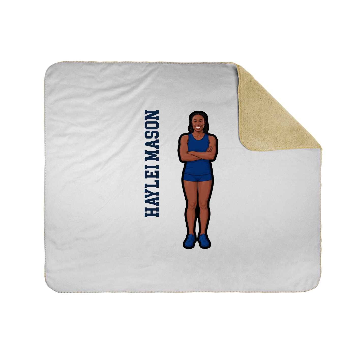 Throw Blanket — Name Vertical in White