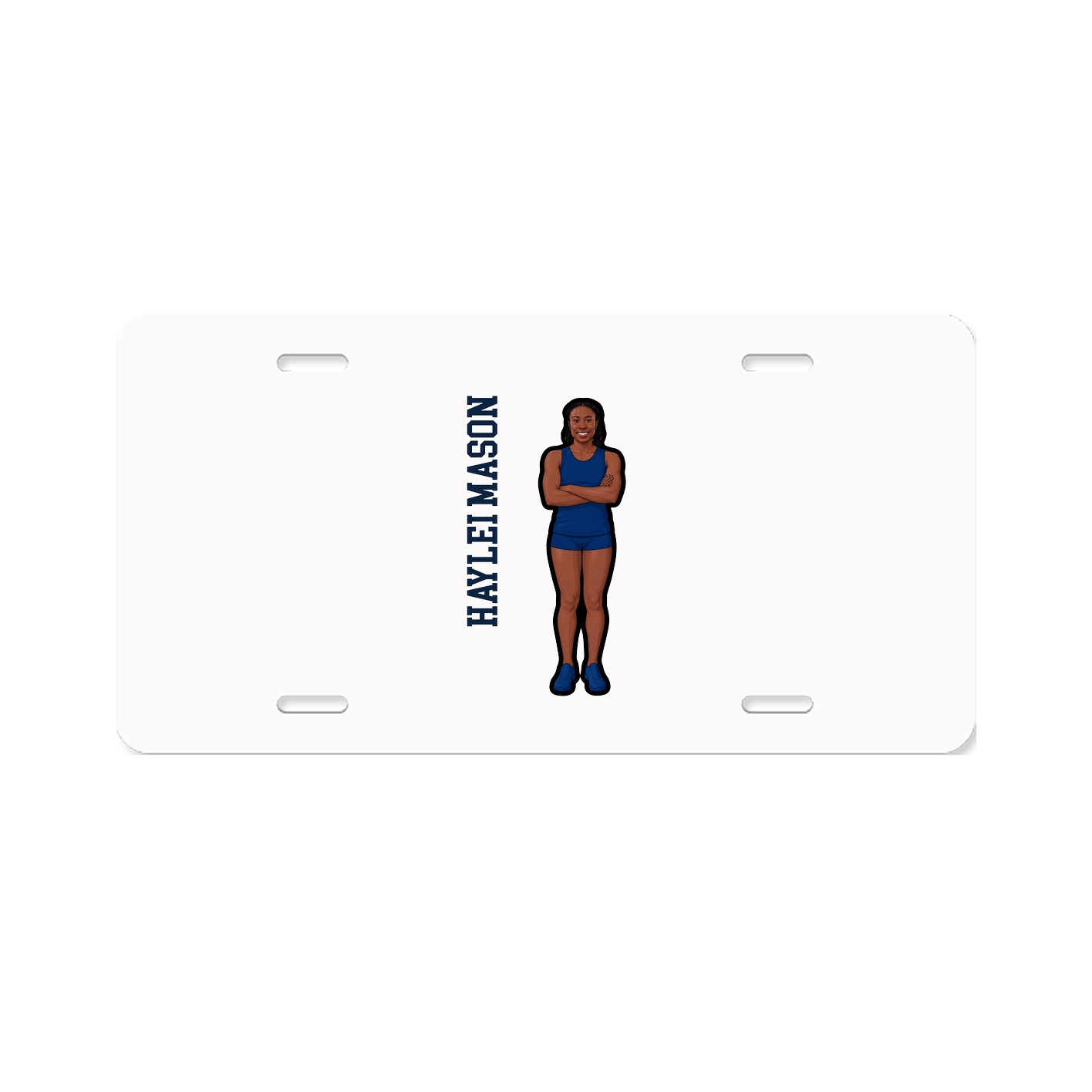 License Plate — Name Vertical in Classic