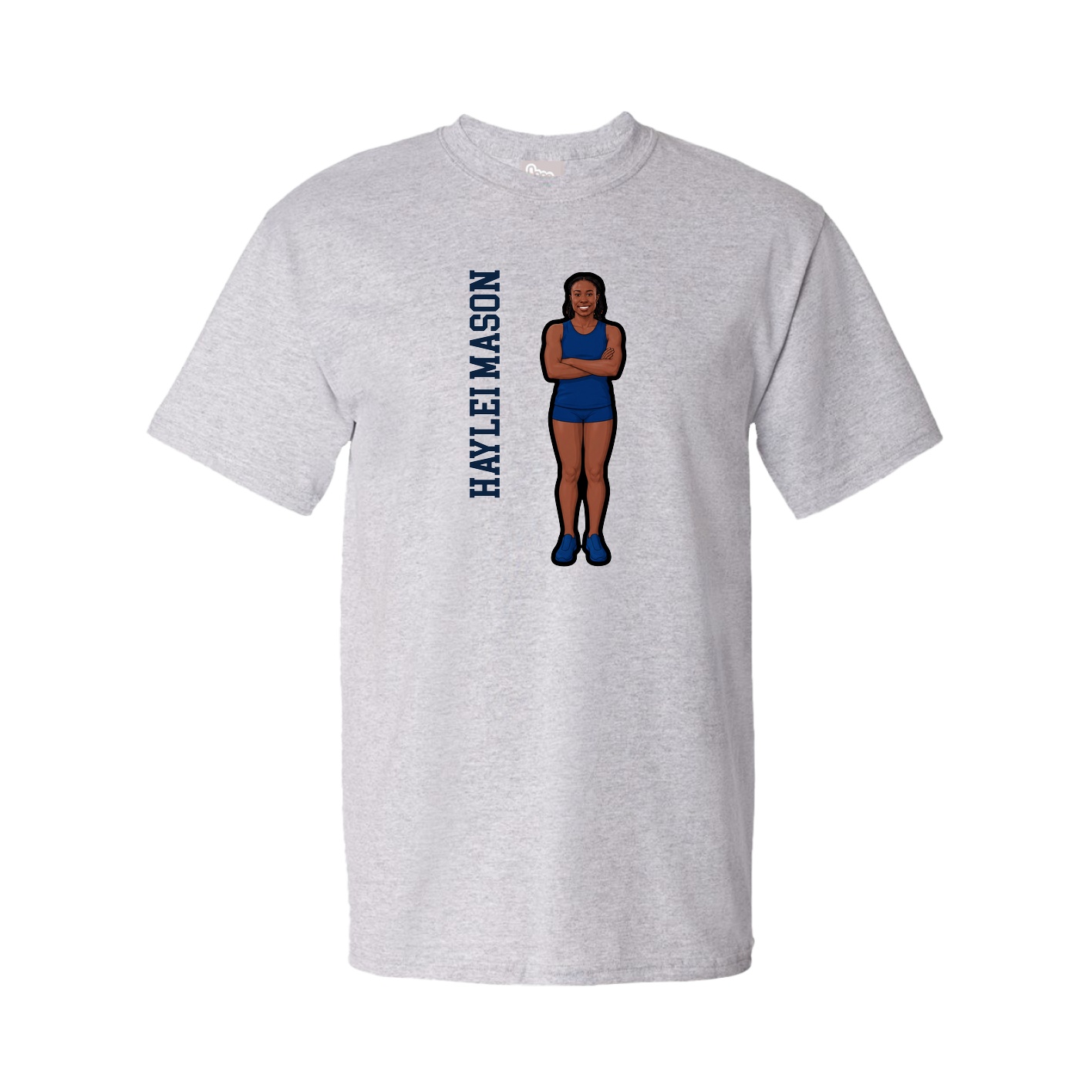 Tee — Name Vertical in Grey