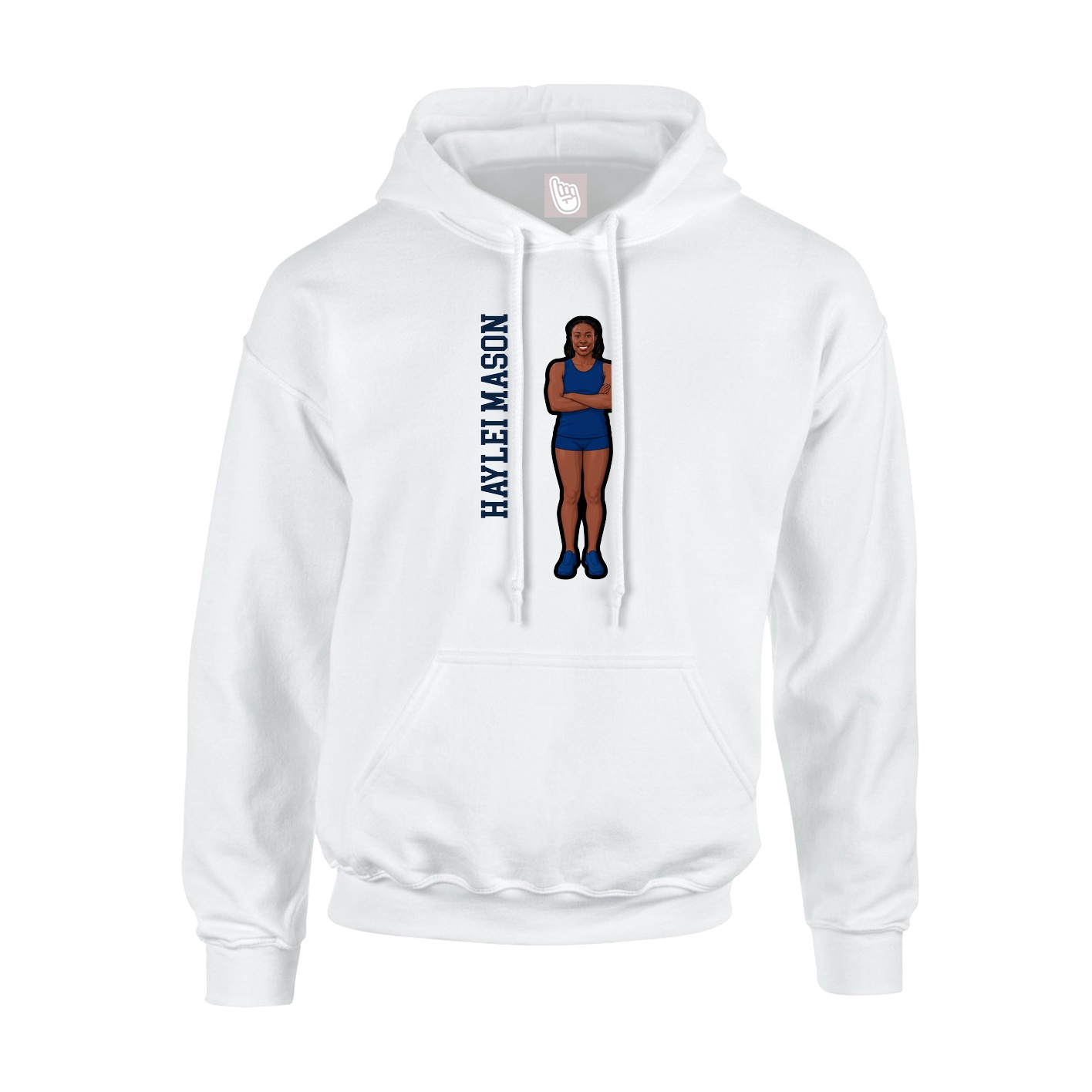 Youth Hoodie — Name Vertical in White