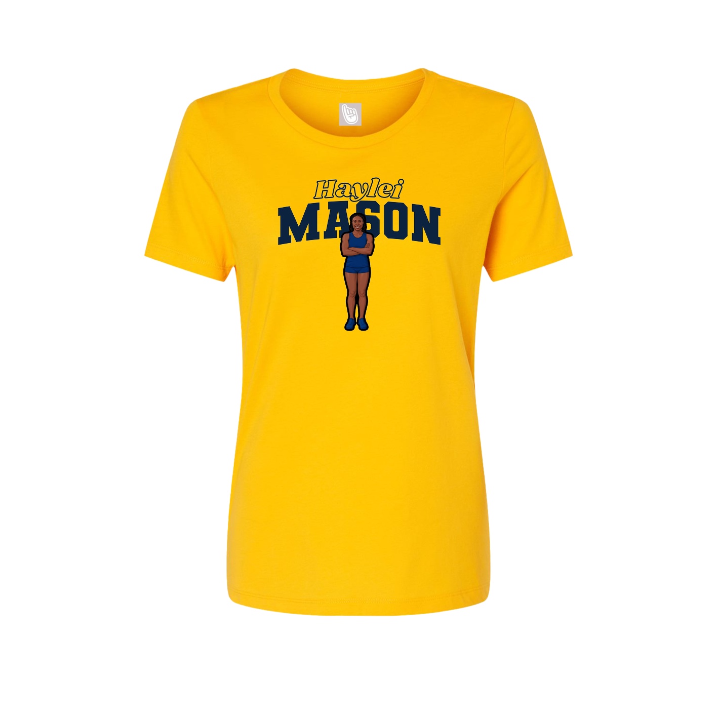 Fitted Women's Tee — Name Arch in Gold