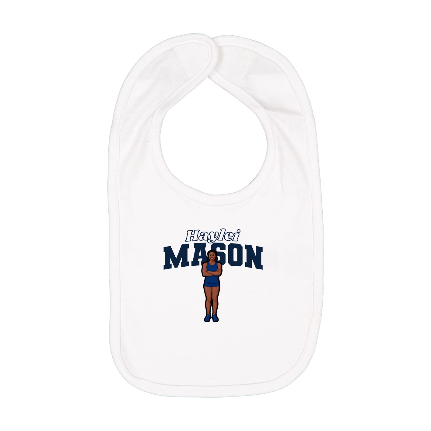 Infant Bib — Name Arch in White