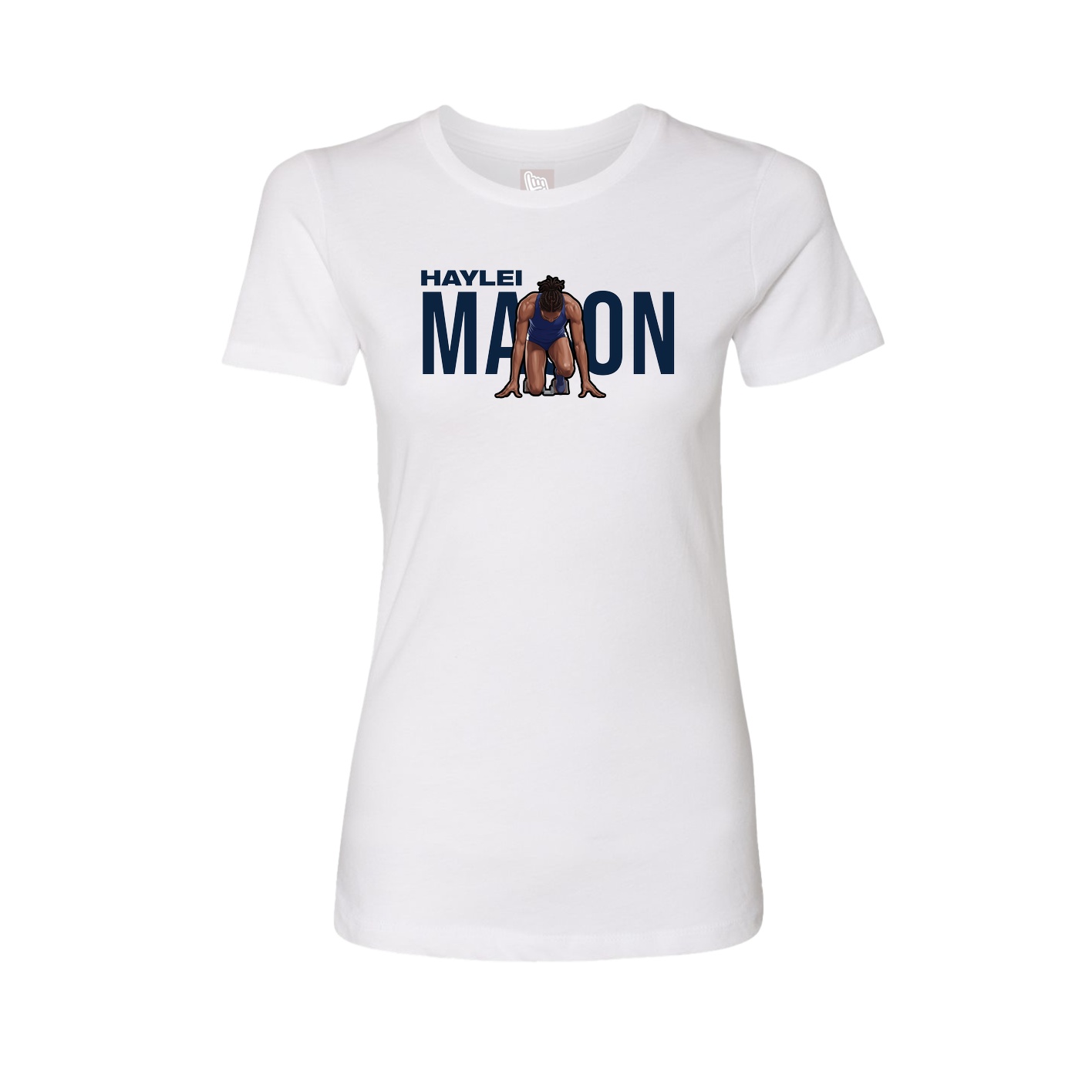 Fitted Women's Tee — Player Name in White
