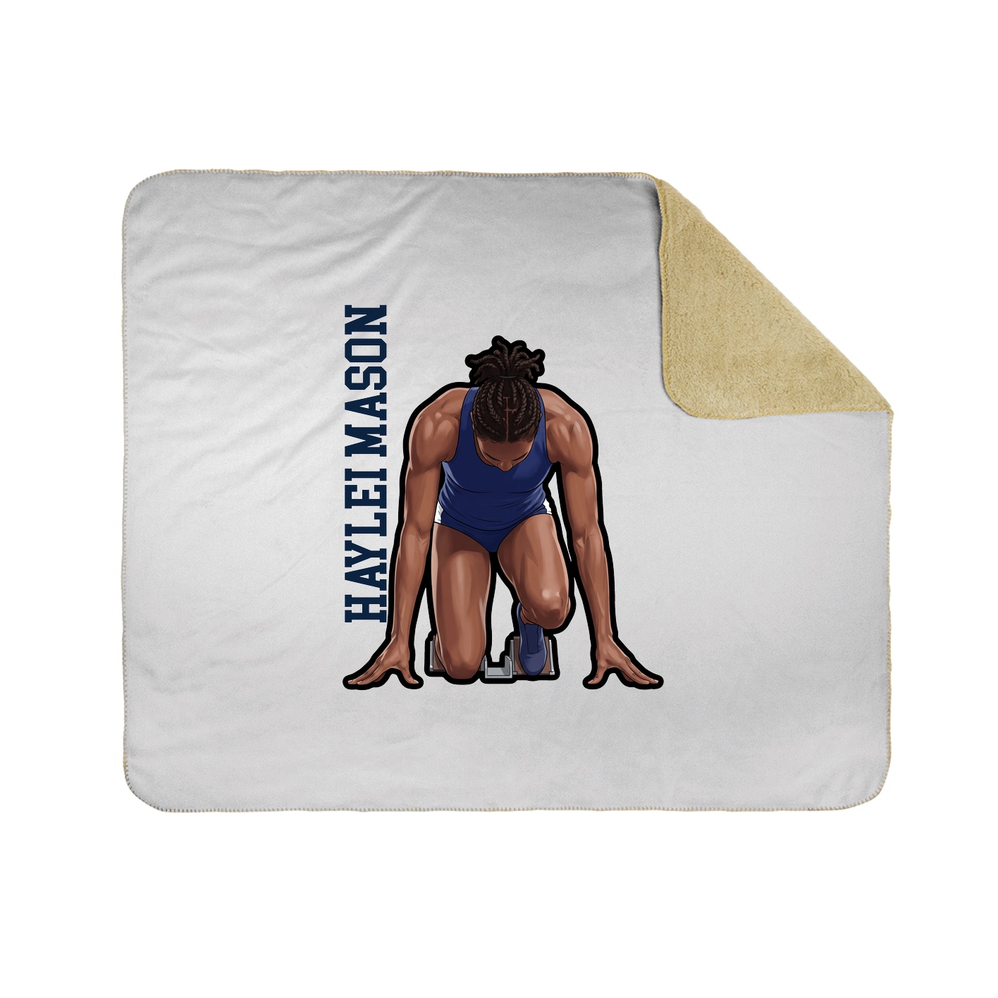Throw Blanket — Name Vertical in White
