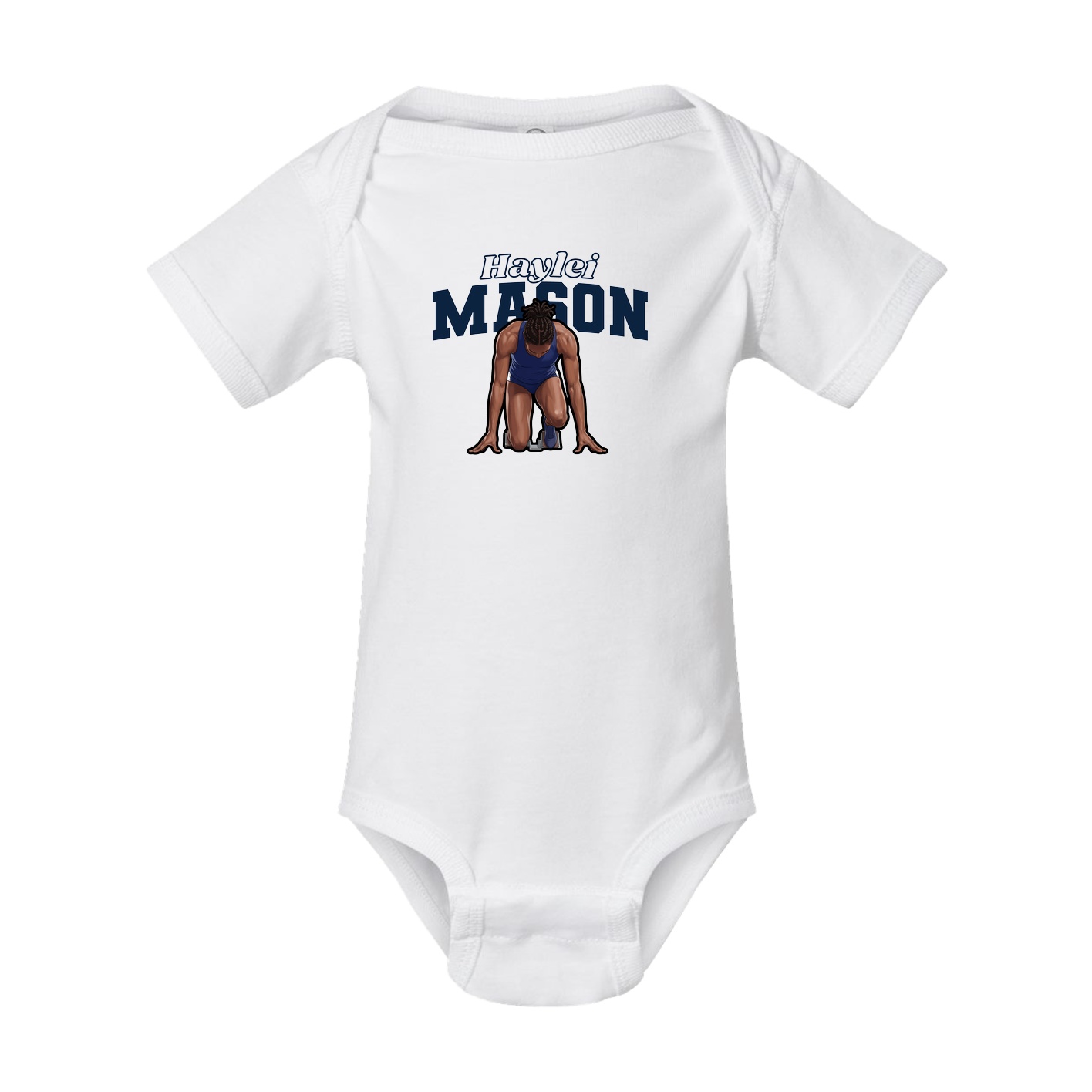 Baby Onesie — Name Arch in White