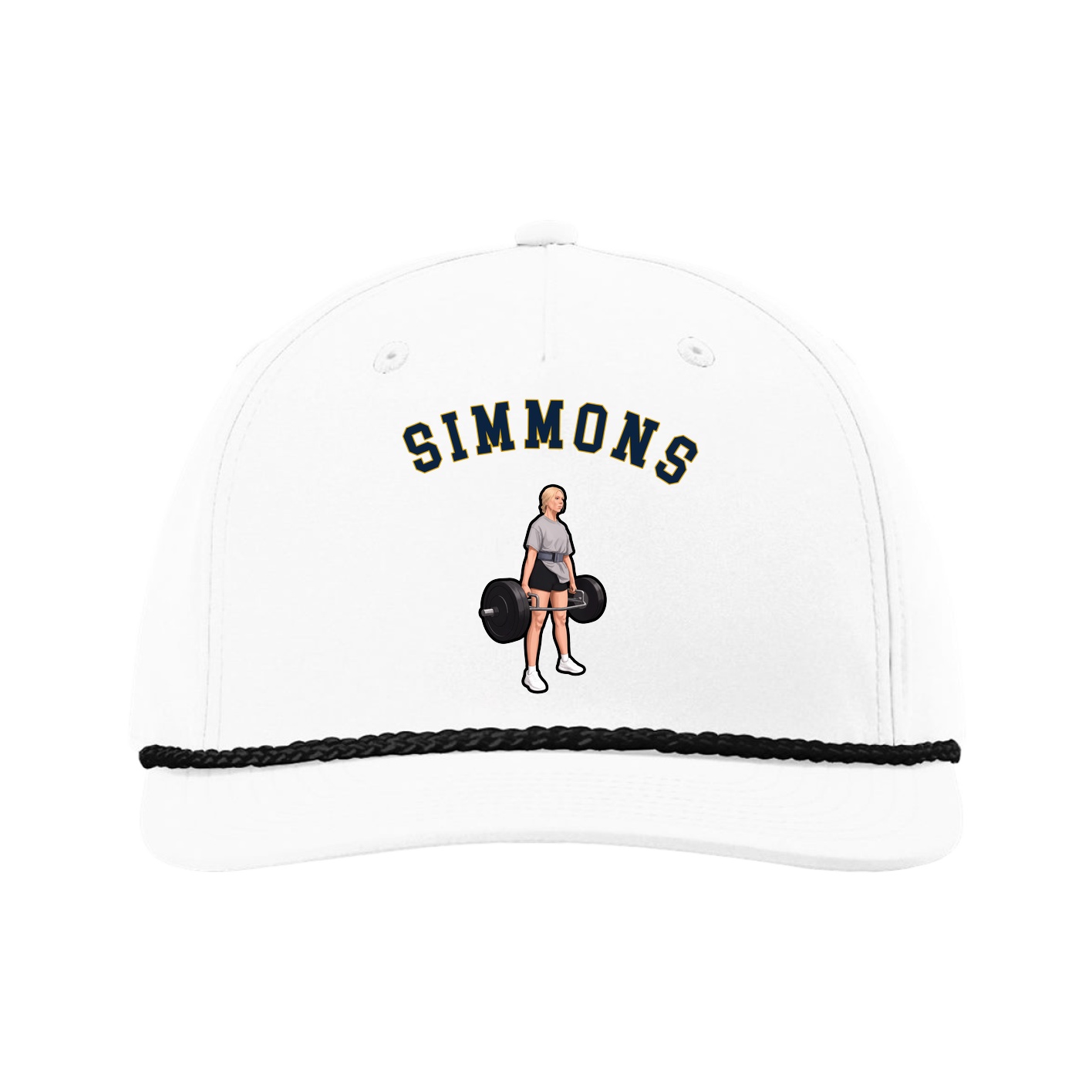 Five-Panel Classic Rope Cap — Shirsey Arch in White