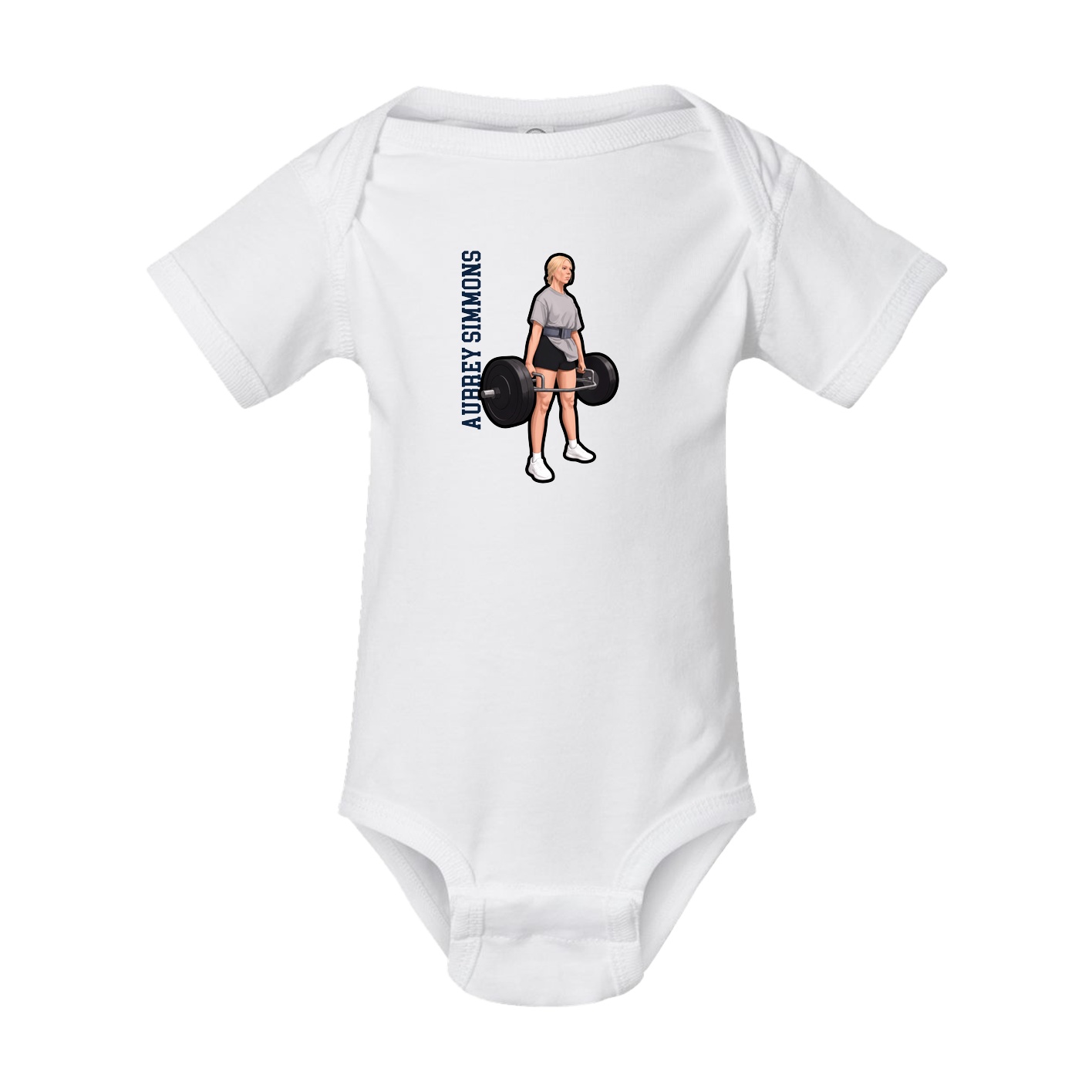Baby Onesie — Name Vertical in White
