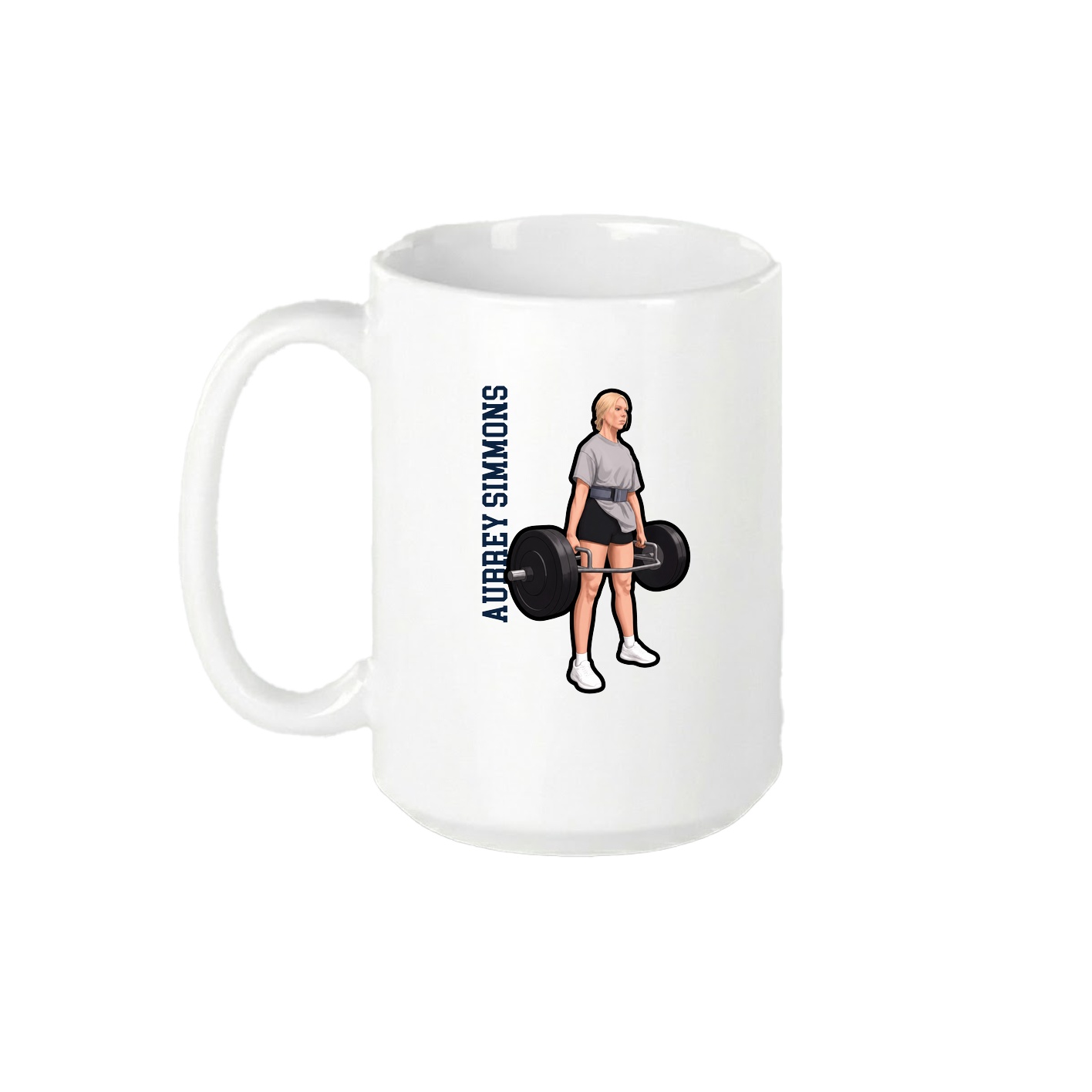 15oz Coffee Mug — Name Vertical in White