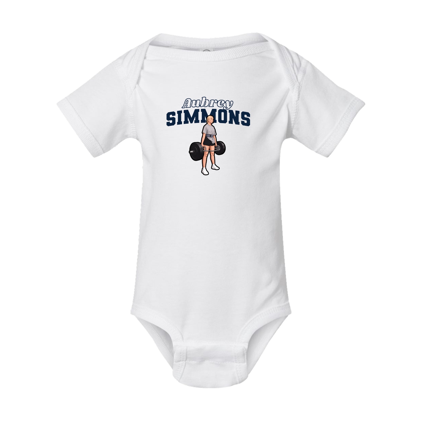Baby Onesie — Name Arch in White