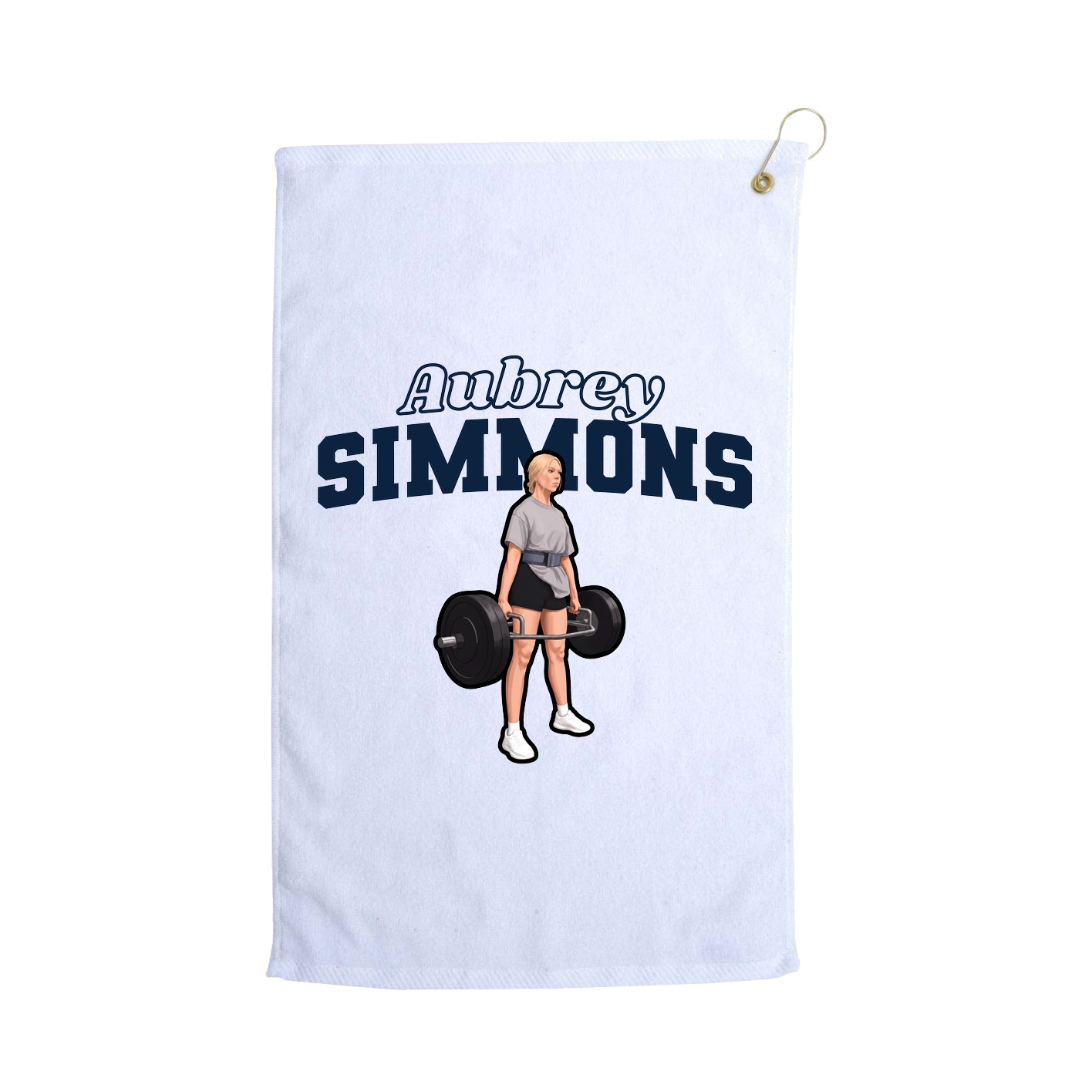 Golf Towel — Name Arch in White