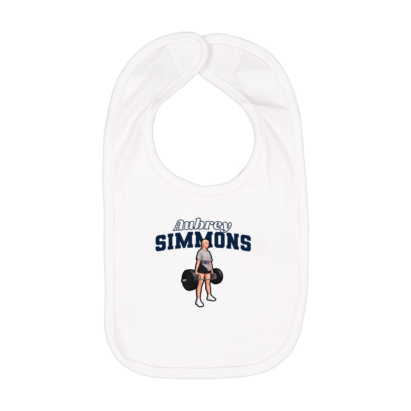 Infant Bib — Name Arch in White