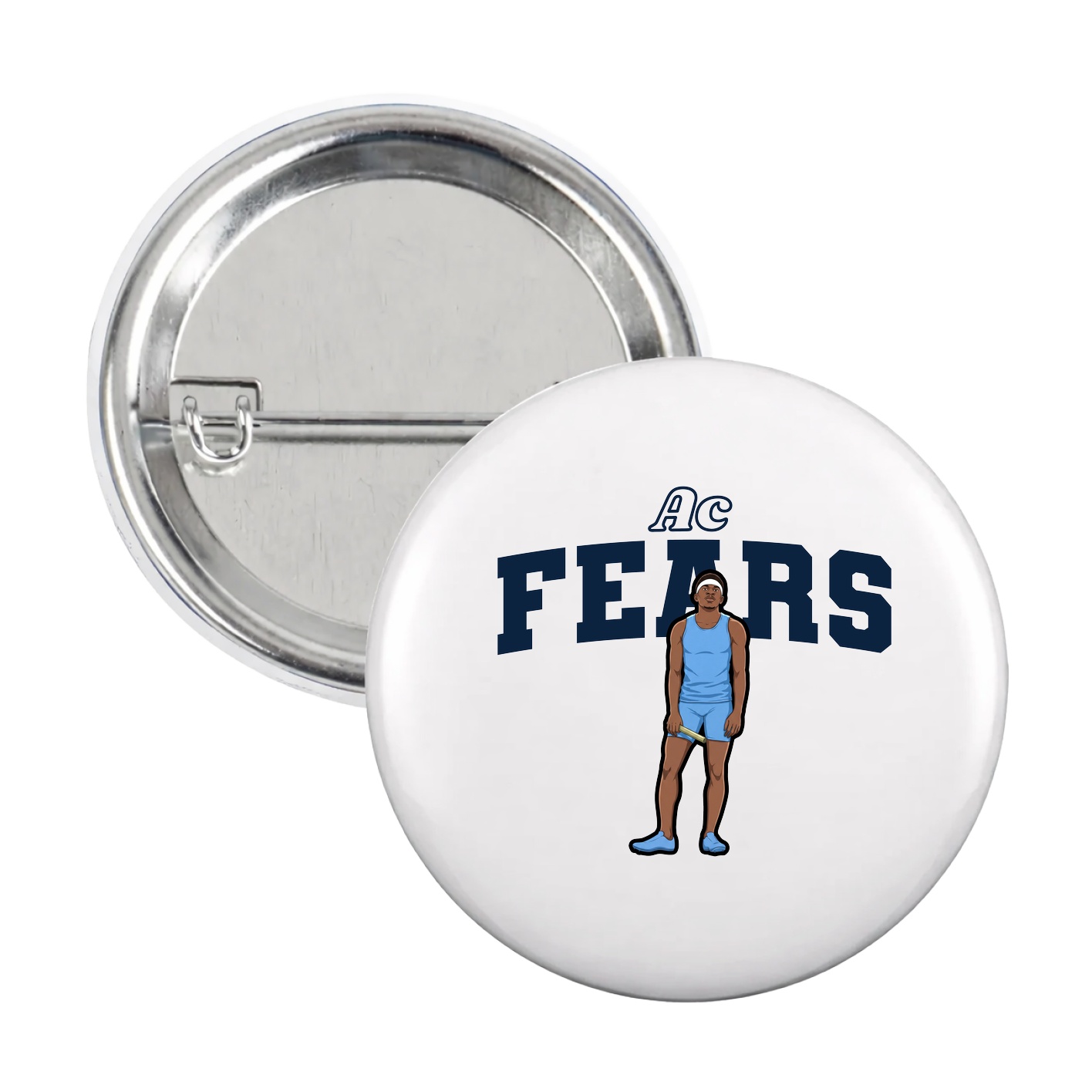 Game Day Button — Name Arch in White