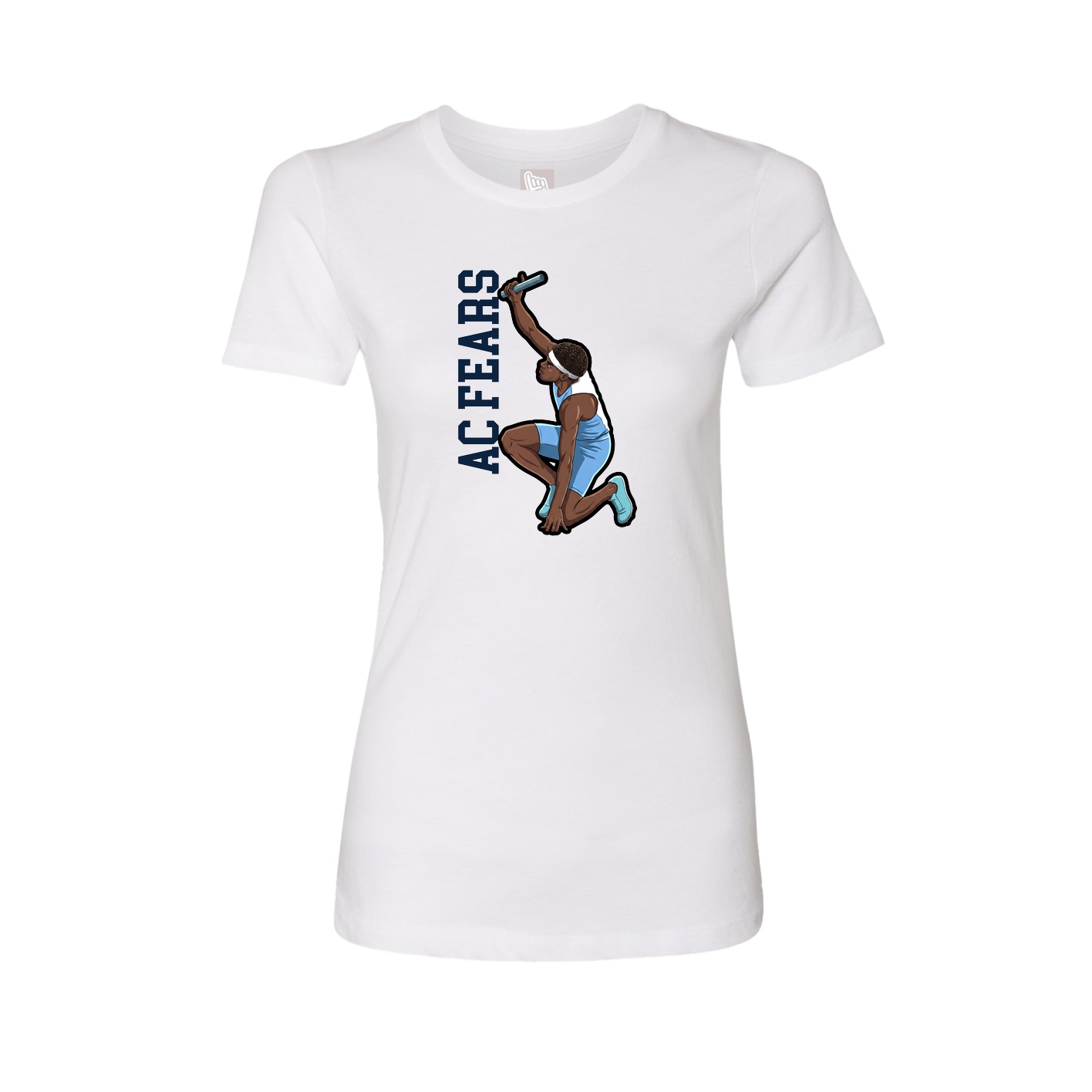 Womens Tee — Name Vertical in White