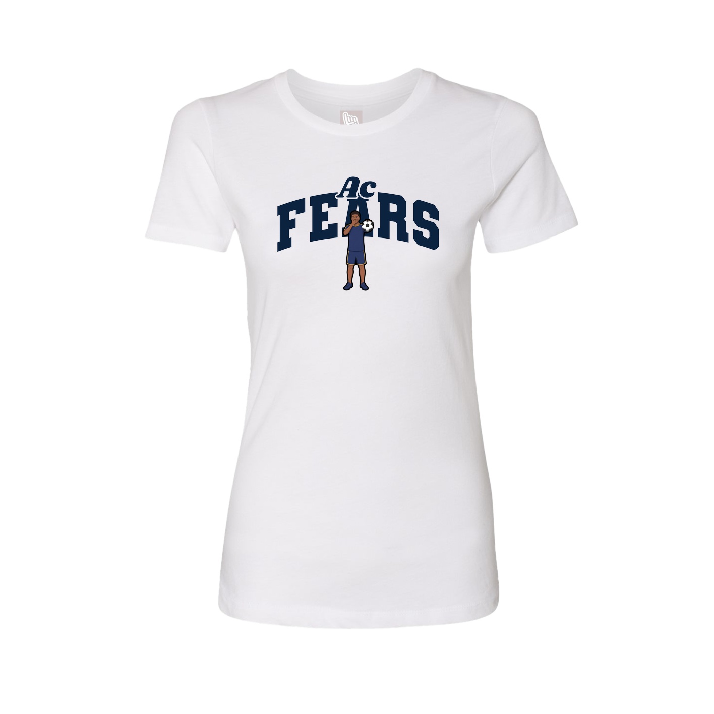 Fitted Women's Tee — Signature Arch in White