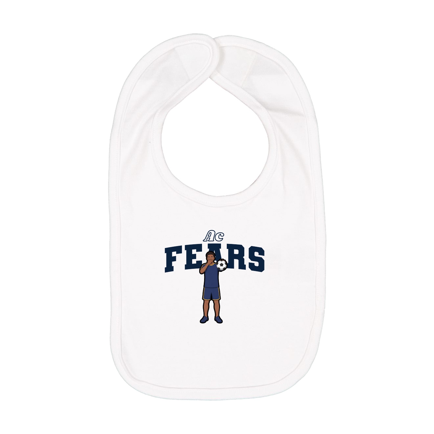 Infant Bib — Name Arch in White