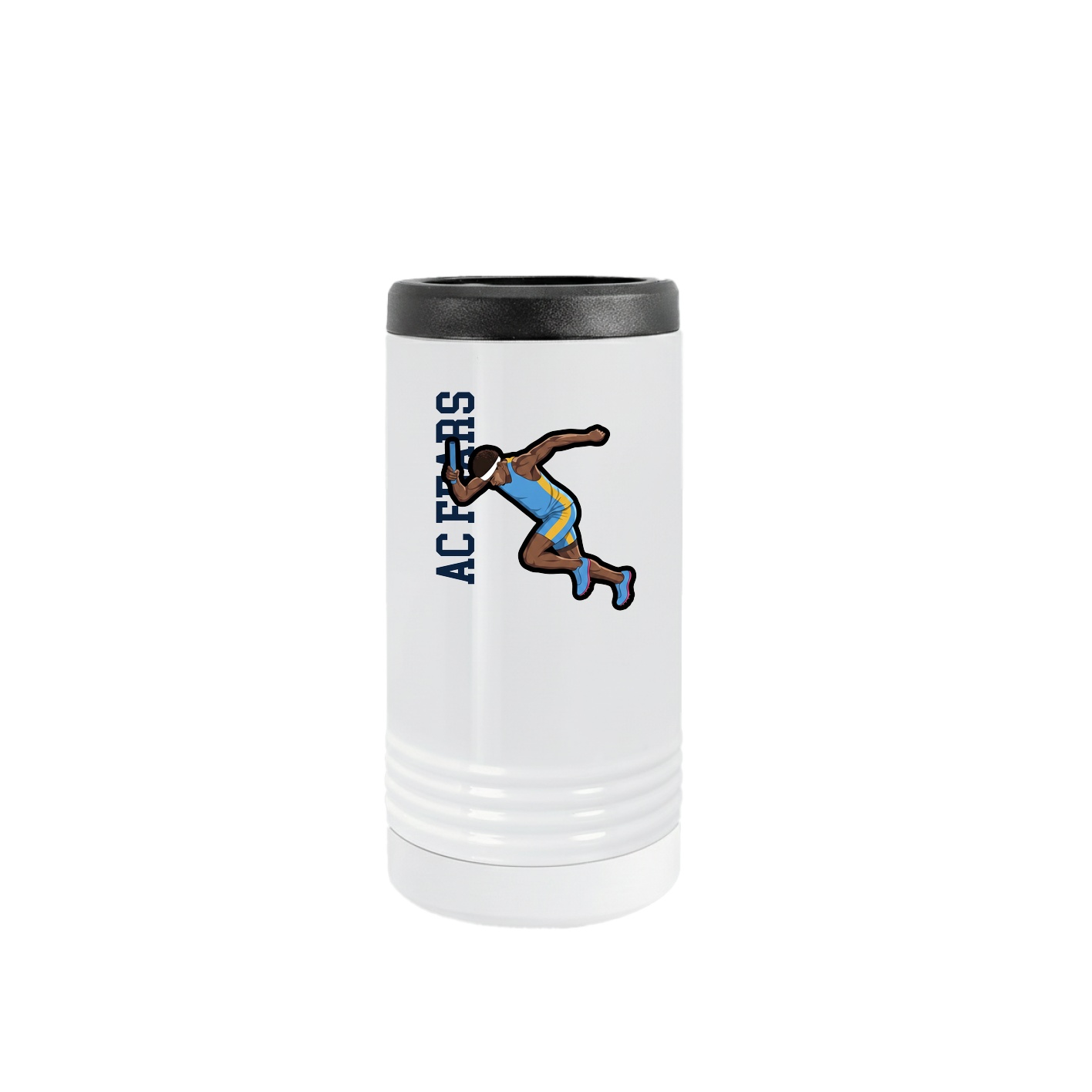Slim Beverage Holder — Name Vertical in White