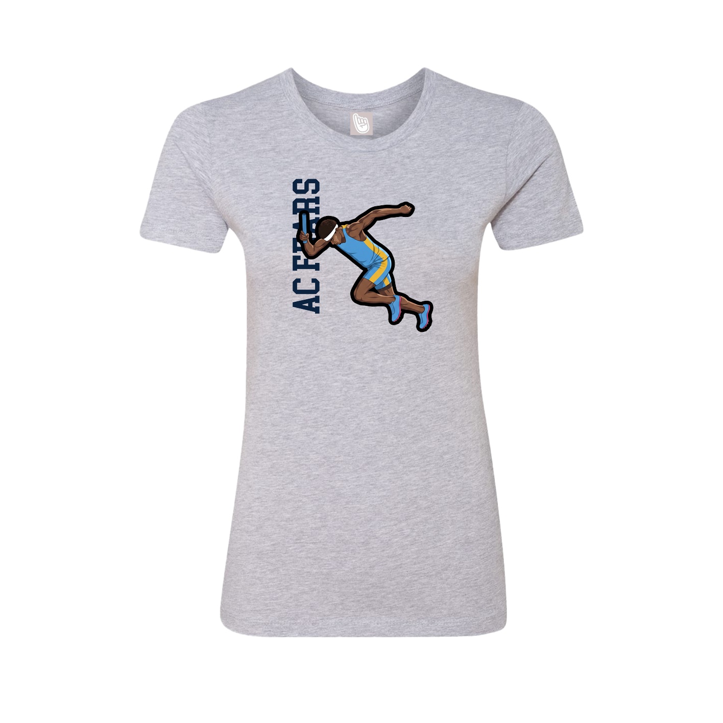 Womens Tee — Name Vertical in Grey