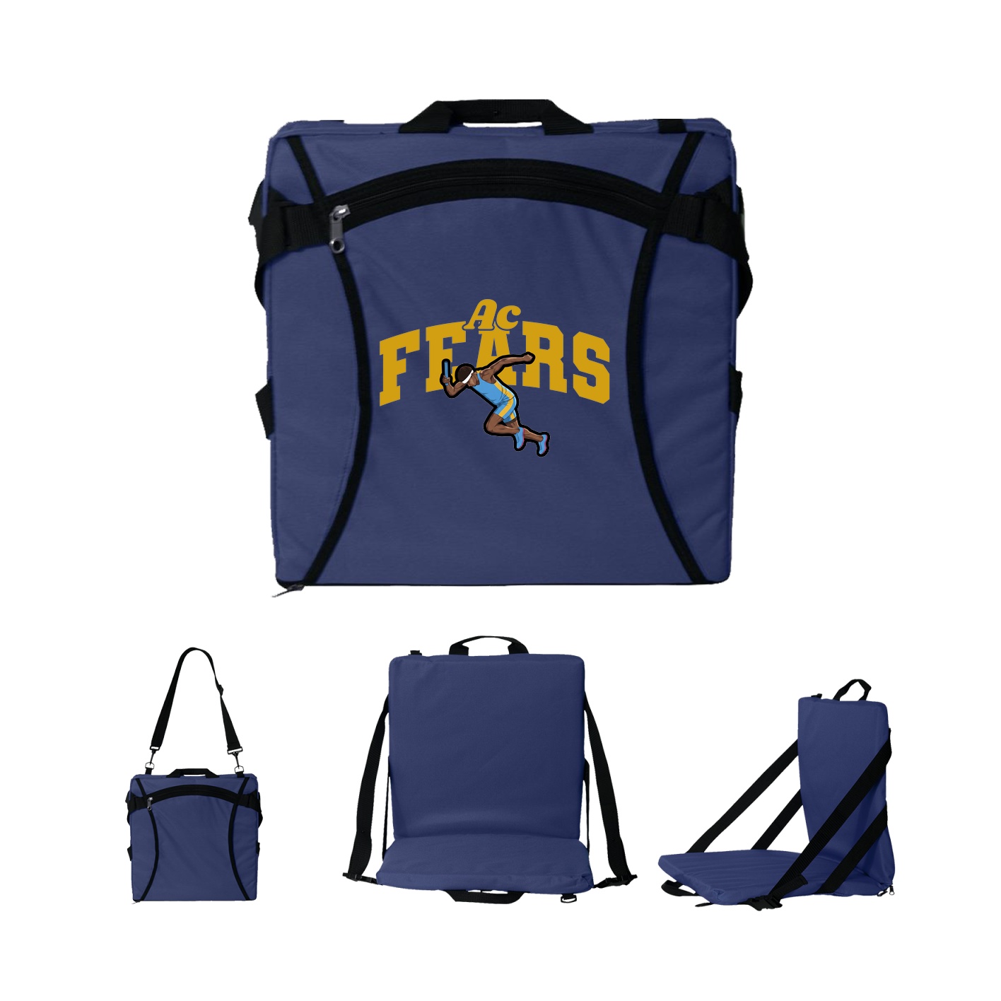 Folding Stadium Seat — Signature Arch in Navy