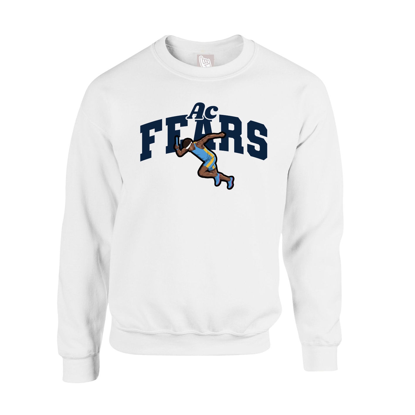 Fleece Crew — Signature Arch in White