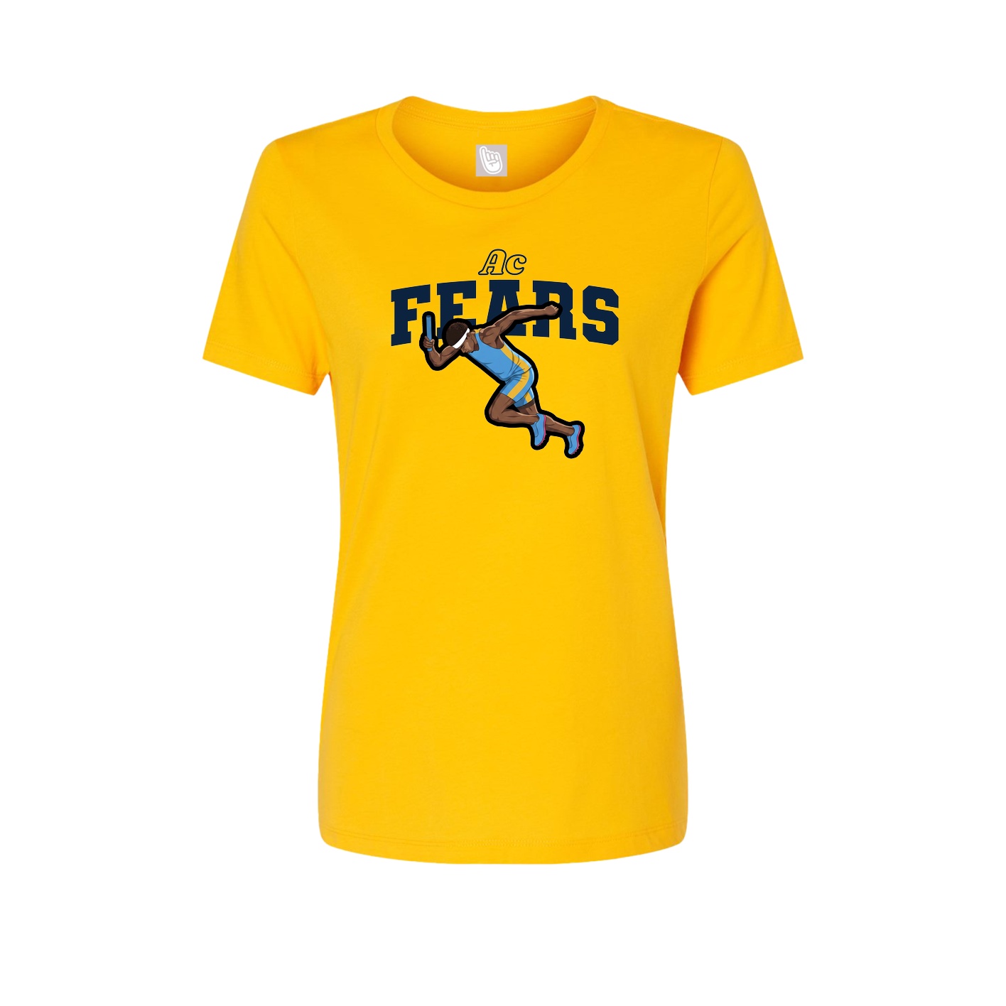 Fitted Women's Tee — Name Arch in Gold