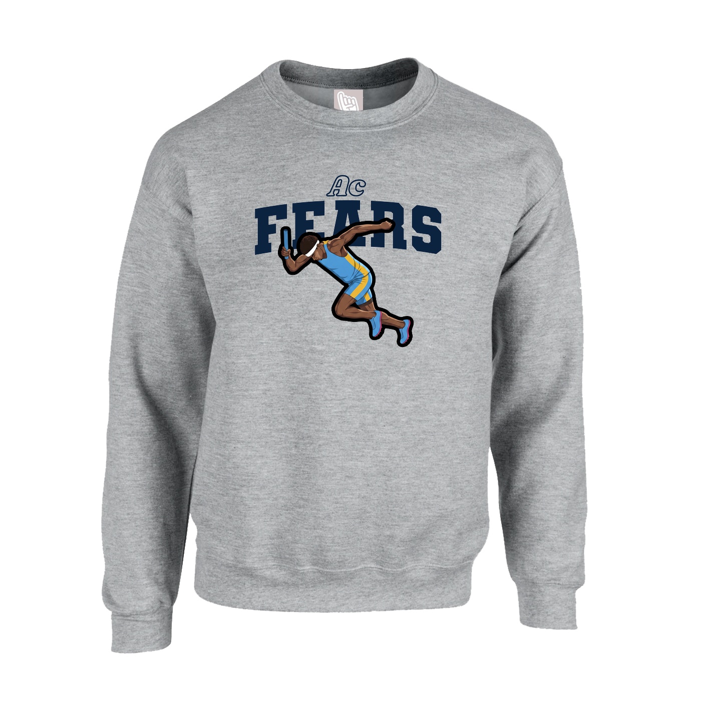 Fleece Crew — Name Arch in Grey