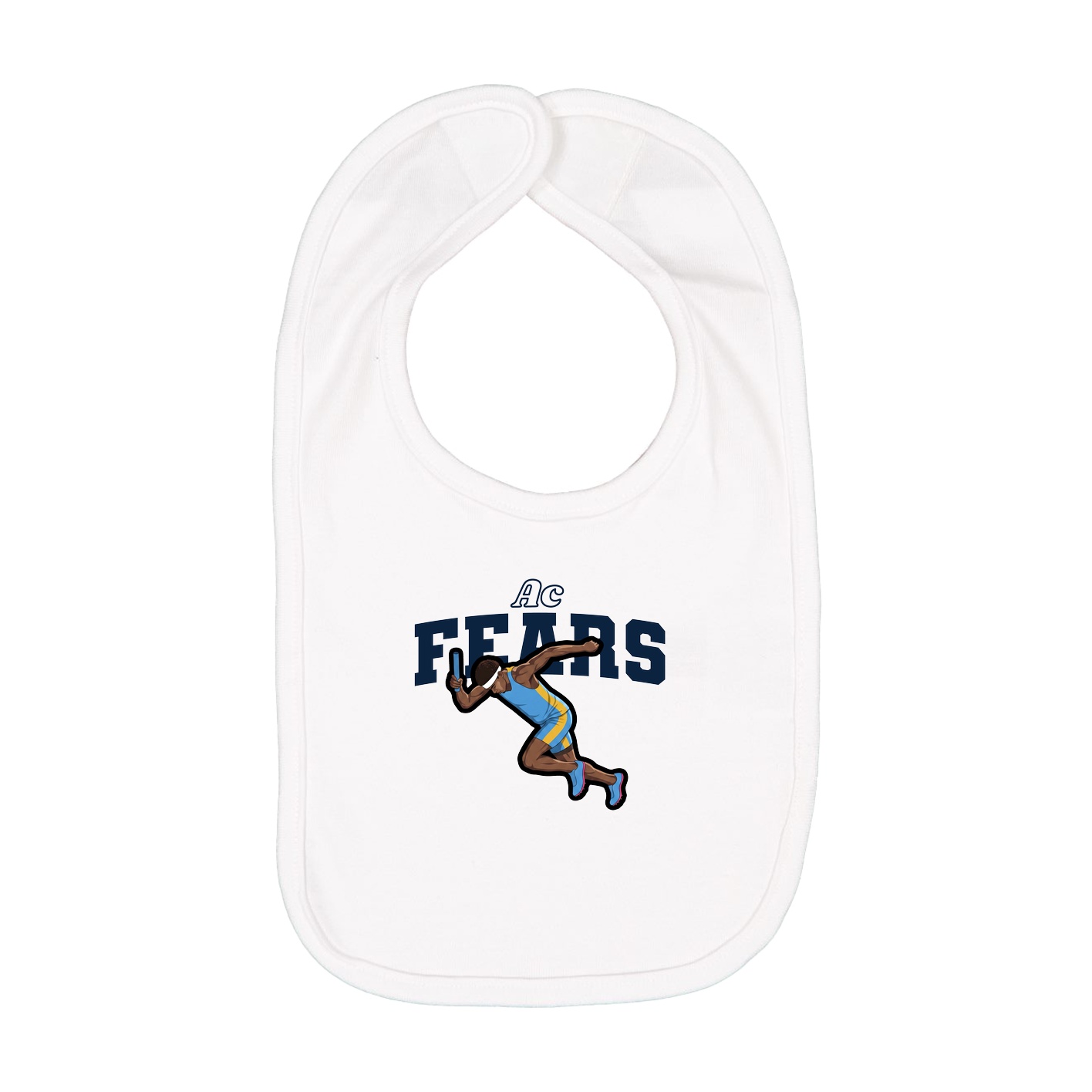 Infant Bib — Name Arch in White