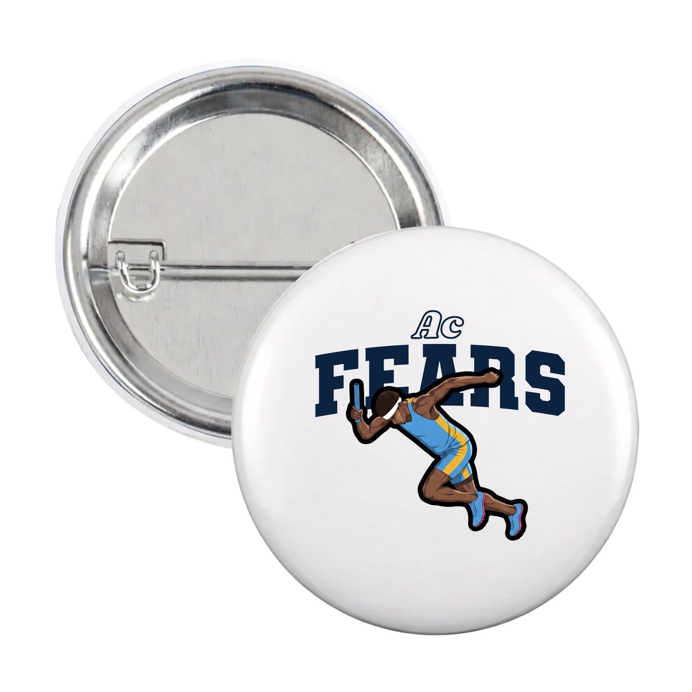 Game Day Button — Name Arch in White
