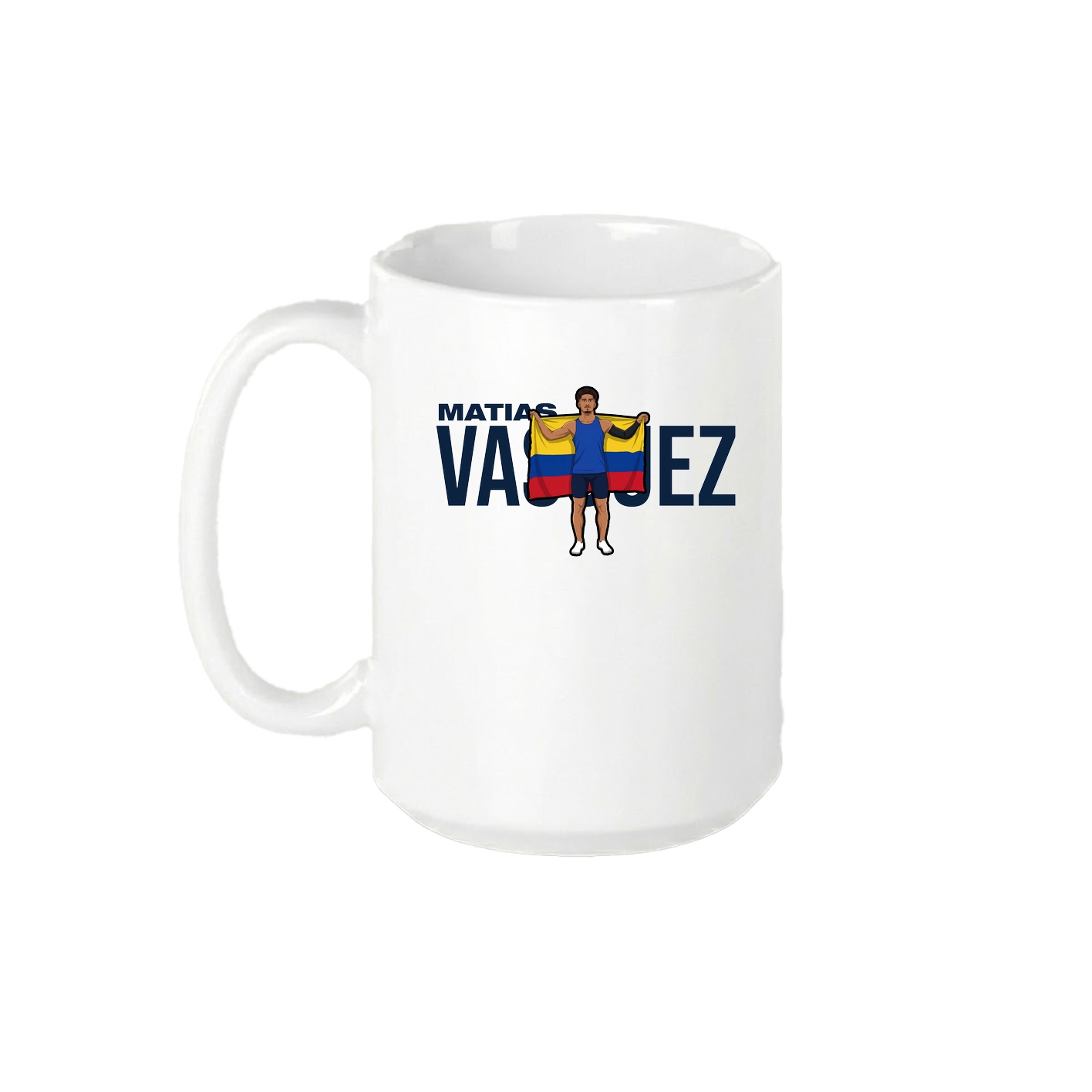 15oz Coffee Mug — Player Name in White