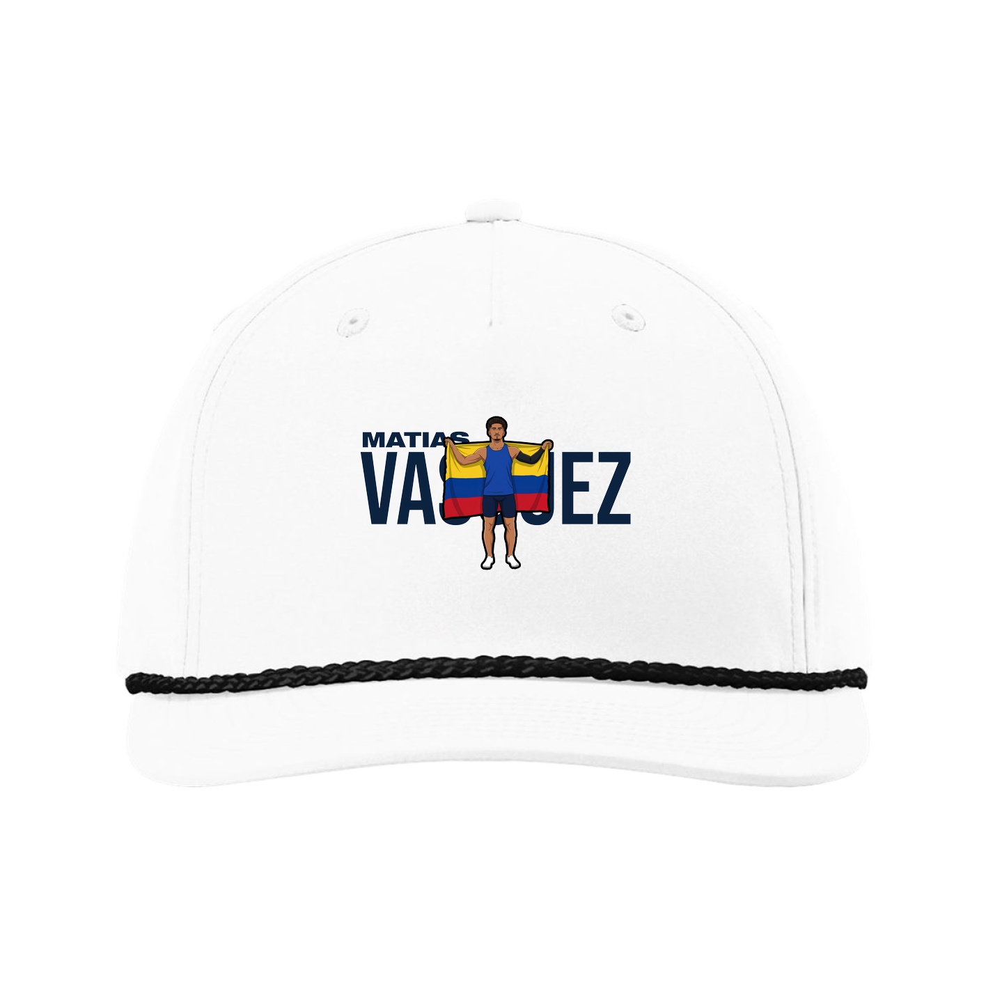 Five-Panel Classic Rope Cap — Player Name in White
