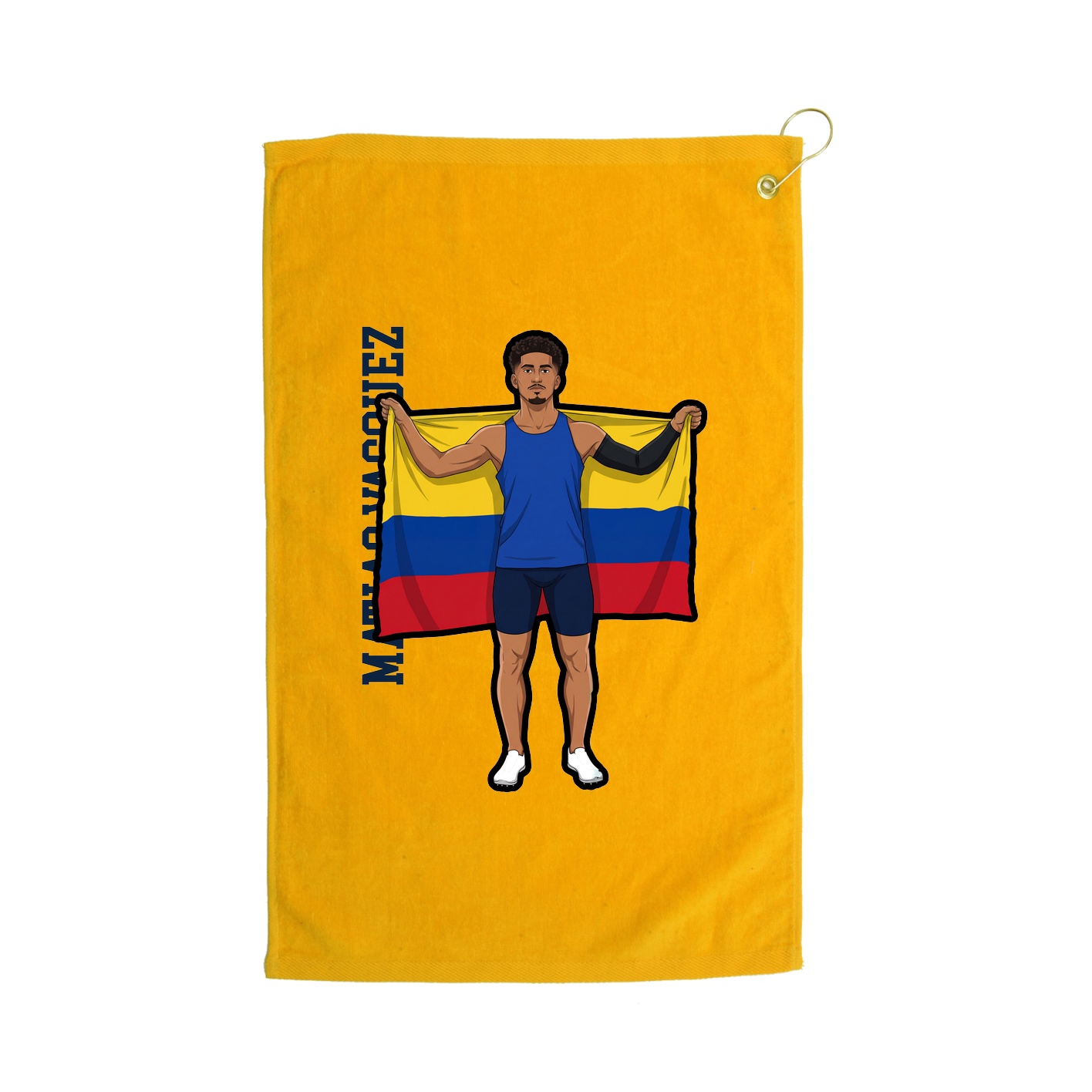 Golf Towel — Name Vertical in Gold