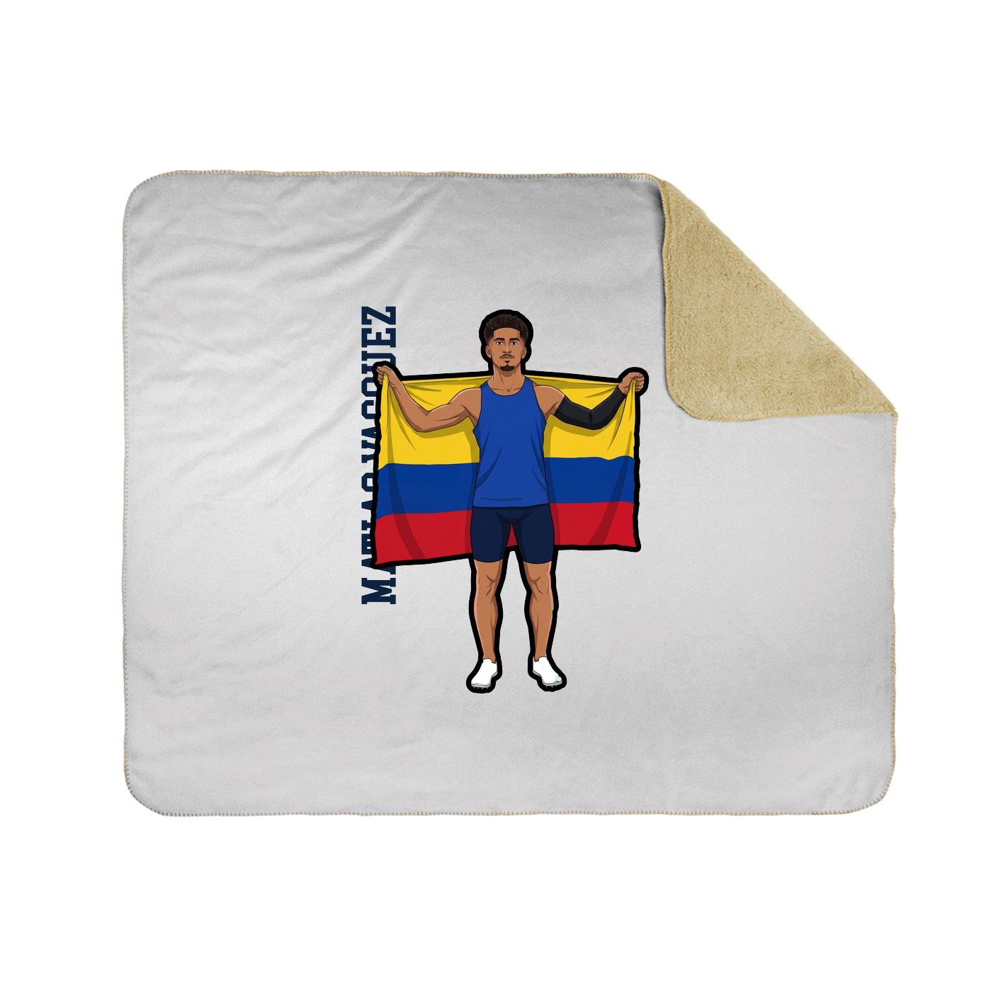 Throw Blanket — Name Vertical in White