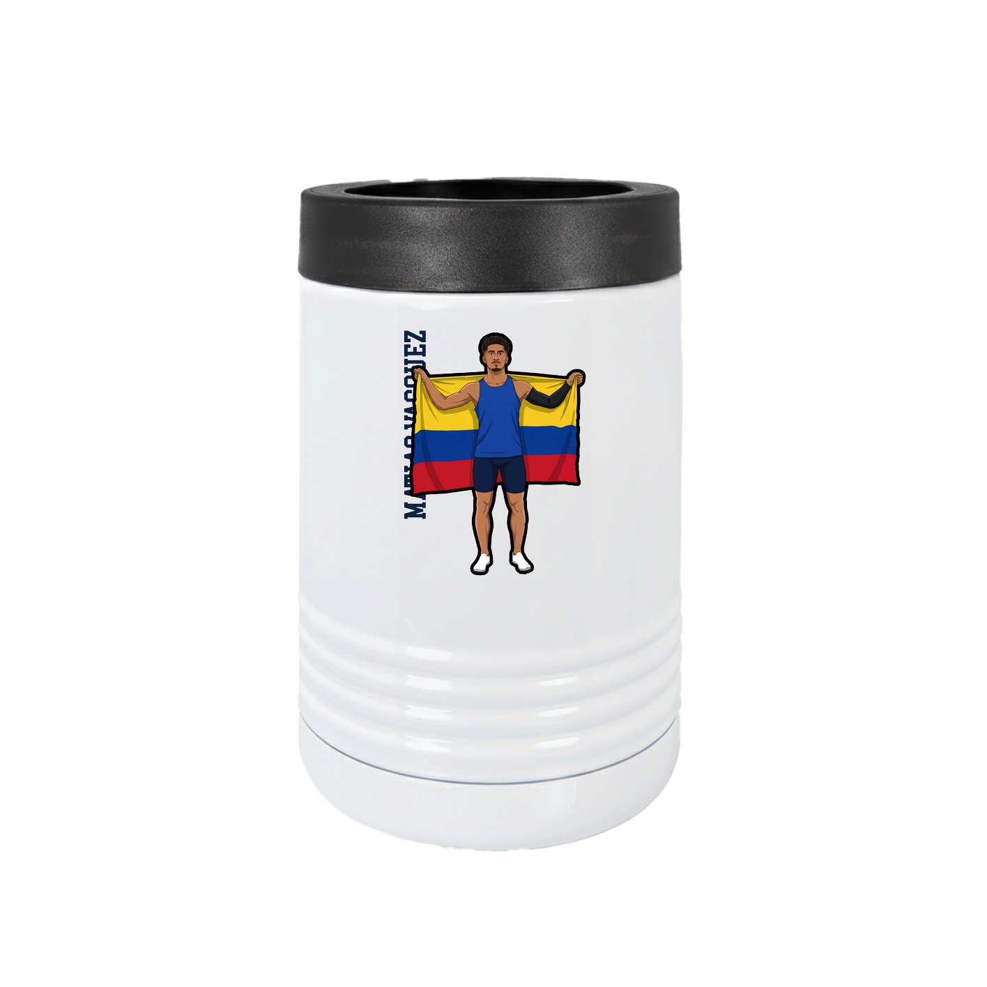 Beverage Holder — Name Vertical in White
