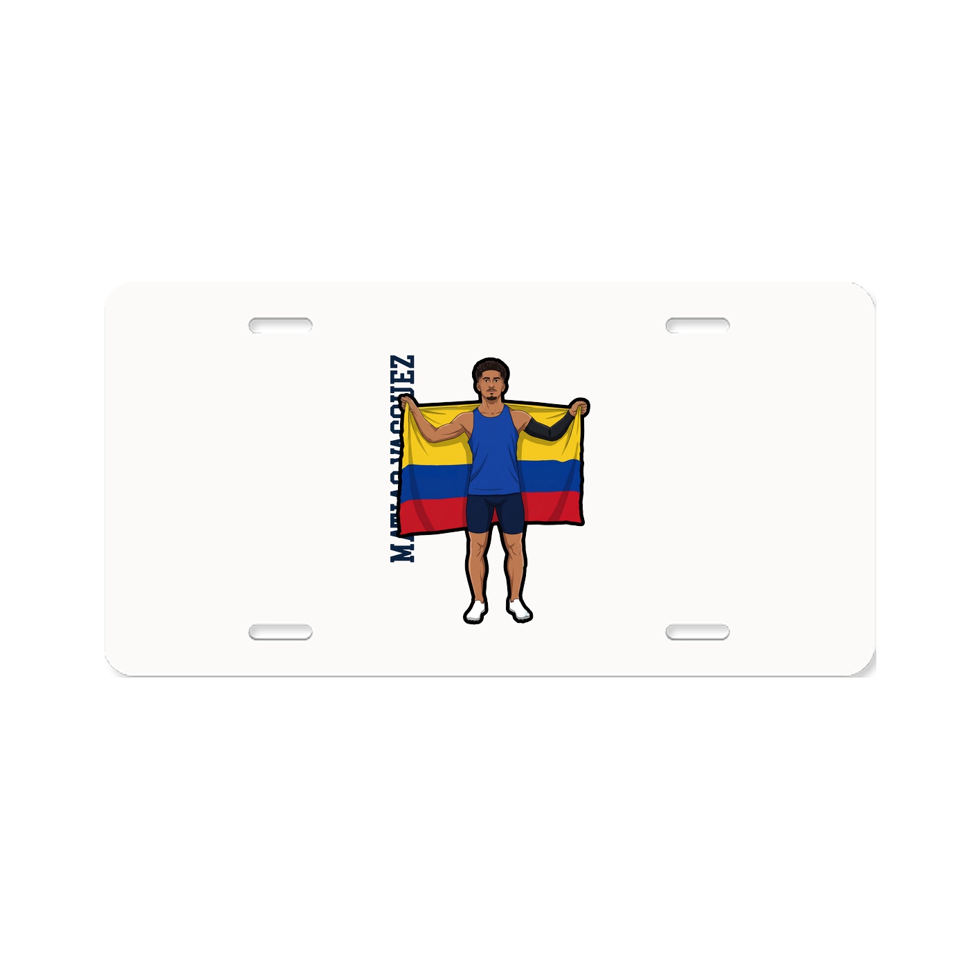 License Plate — Name Vertical in Classic