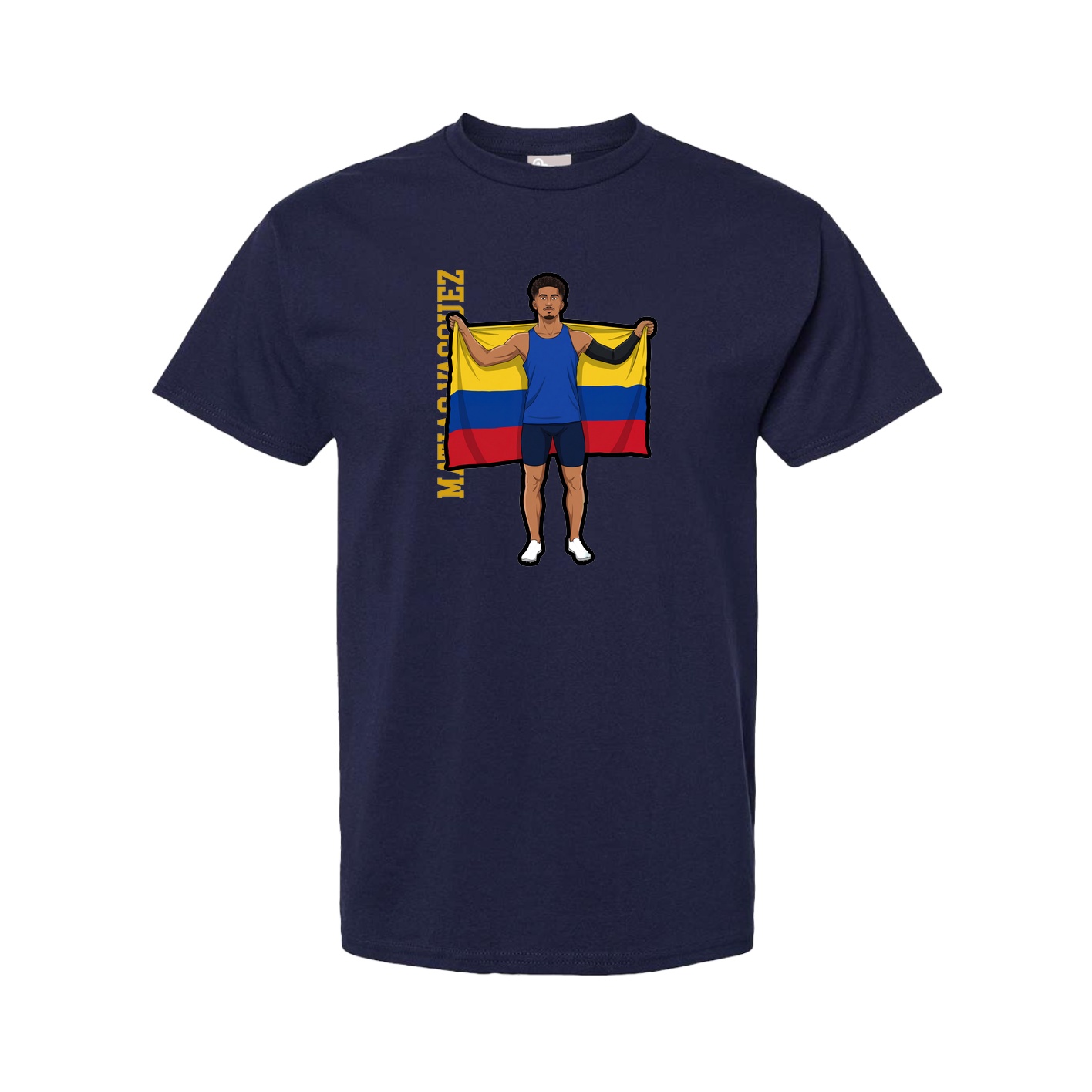 Tee — Name Vertical in Navy