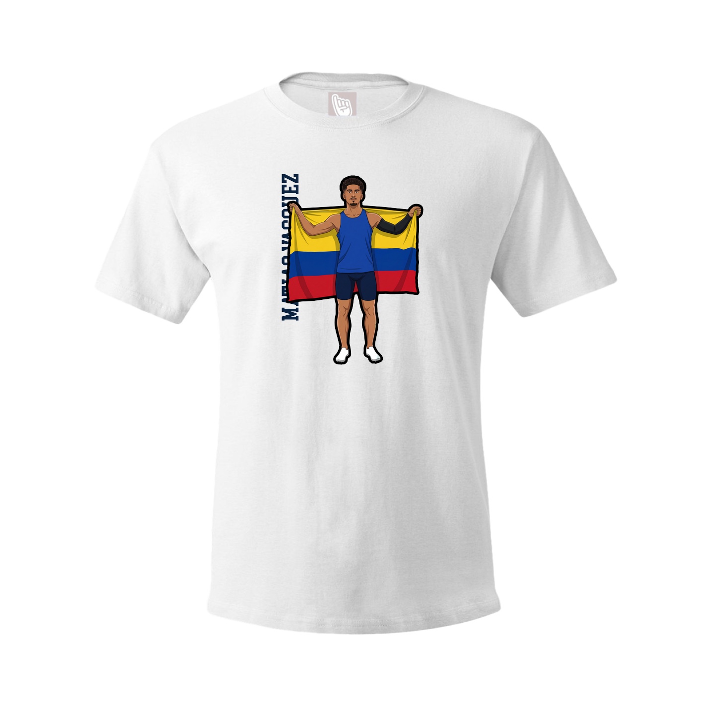 Youth Tee — Name Vertical in White