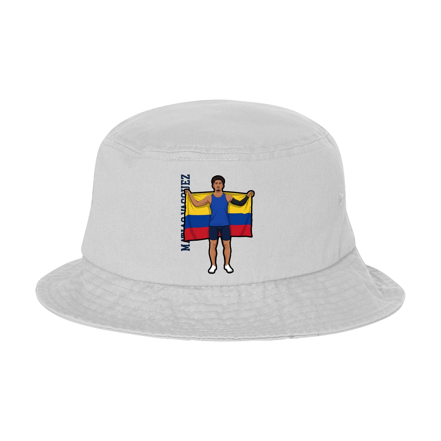 Bucket Cap — Name Vertical in White