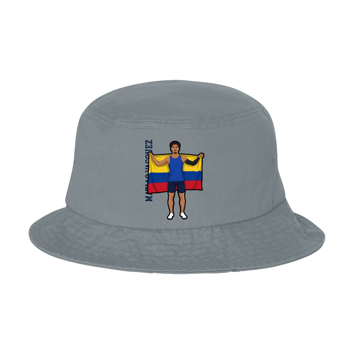 Bucket Cap — Name Vertical in Grey