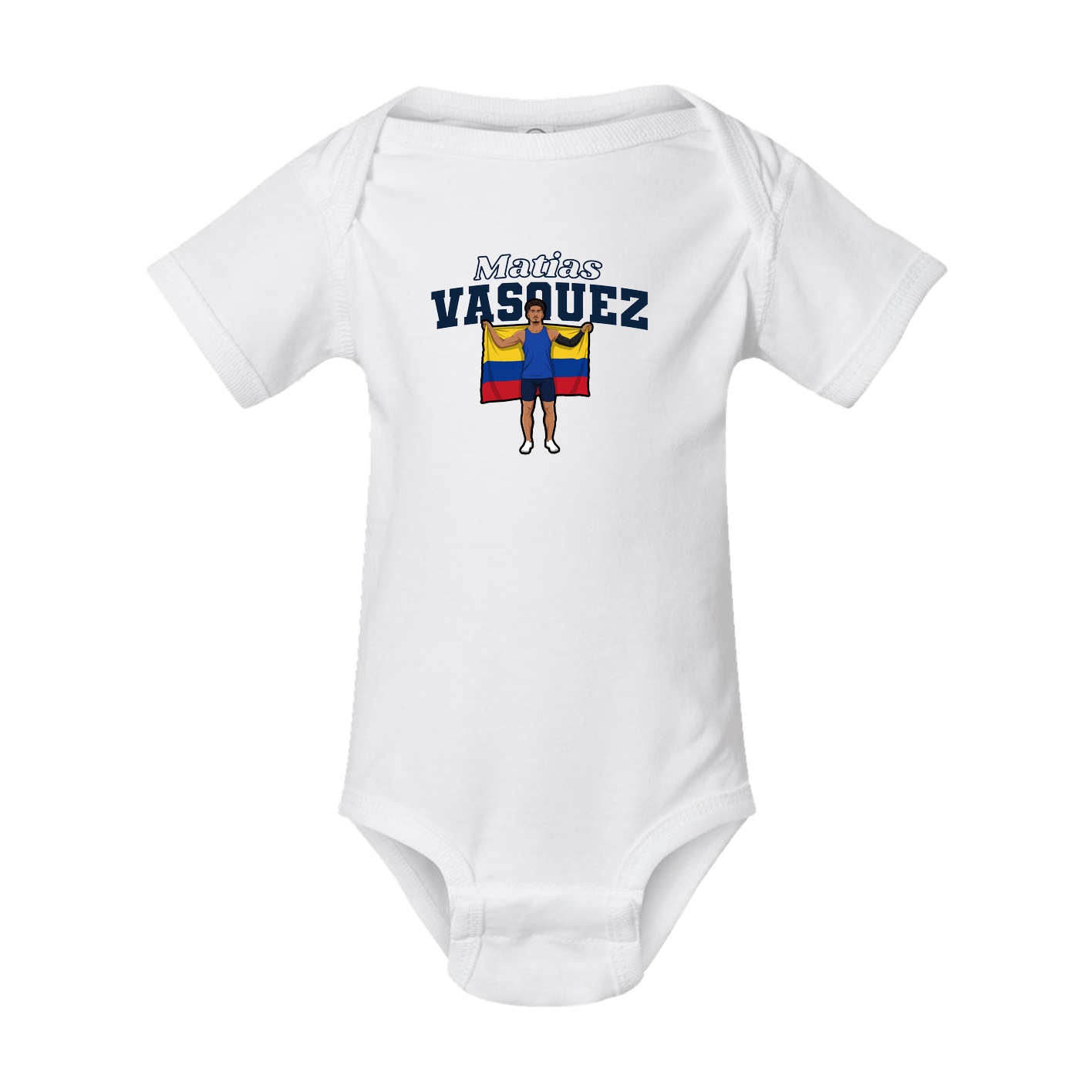 Baby Onesie — Name Arch in White