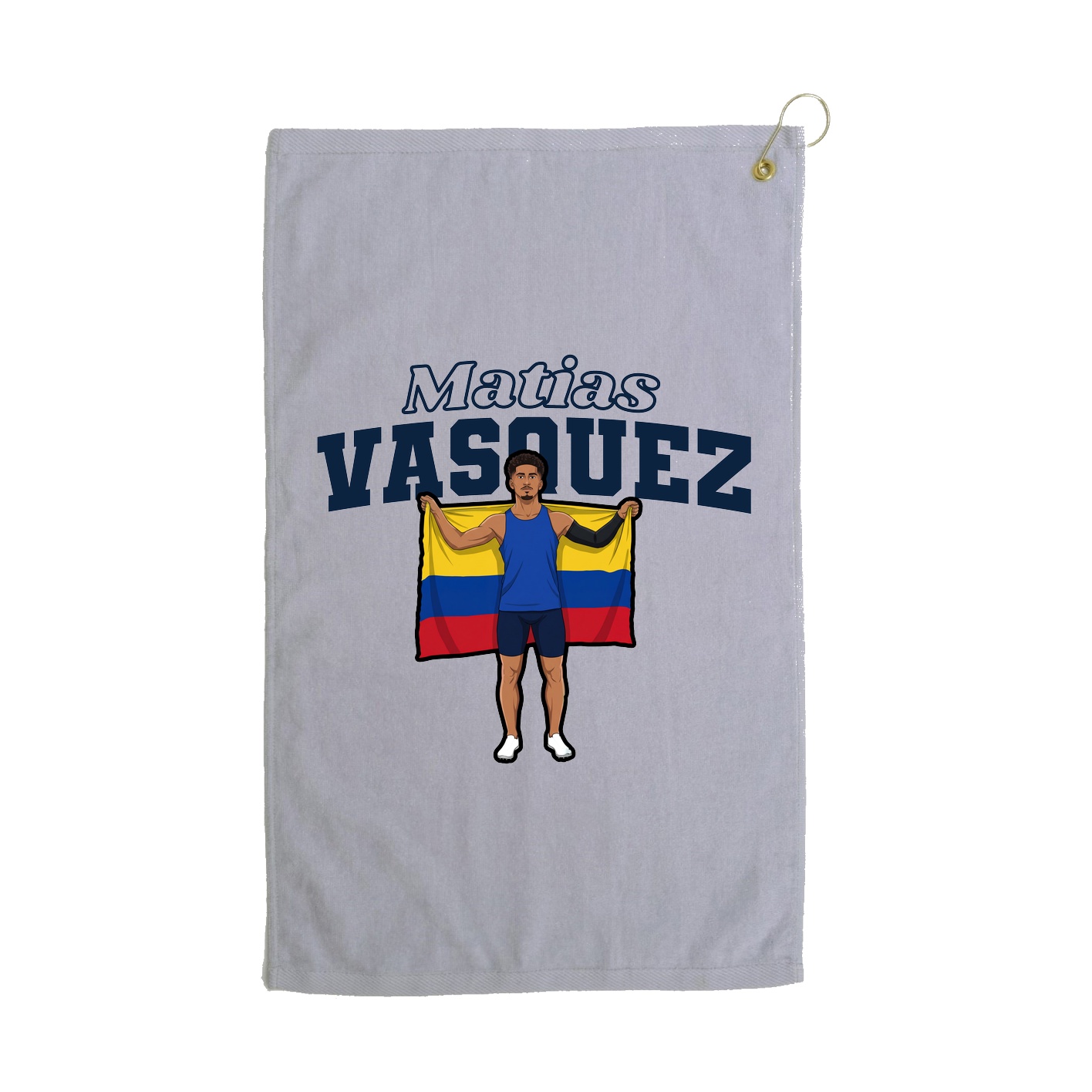 Golf Towel — Name Arch in Grey