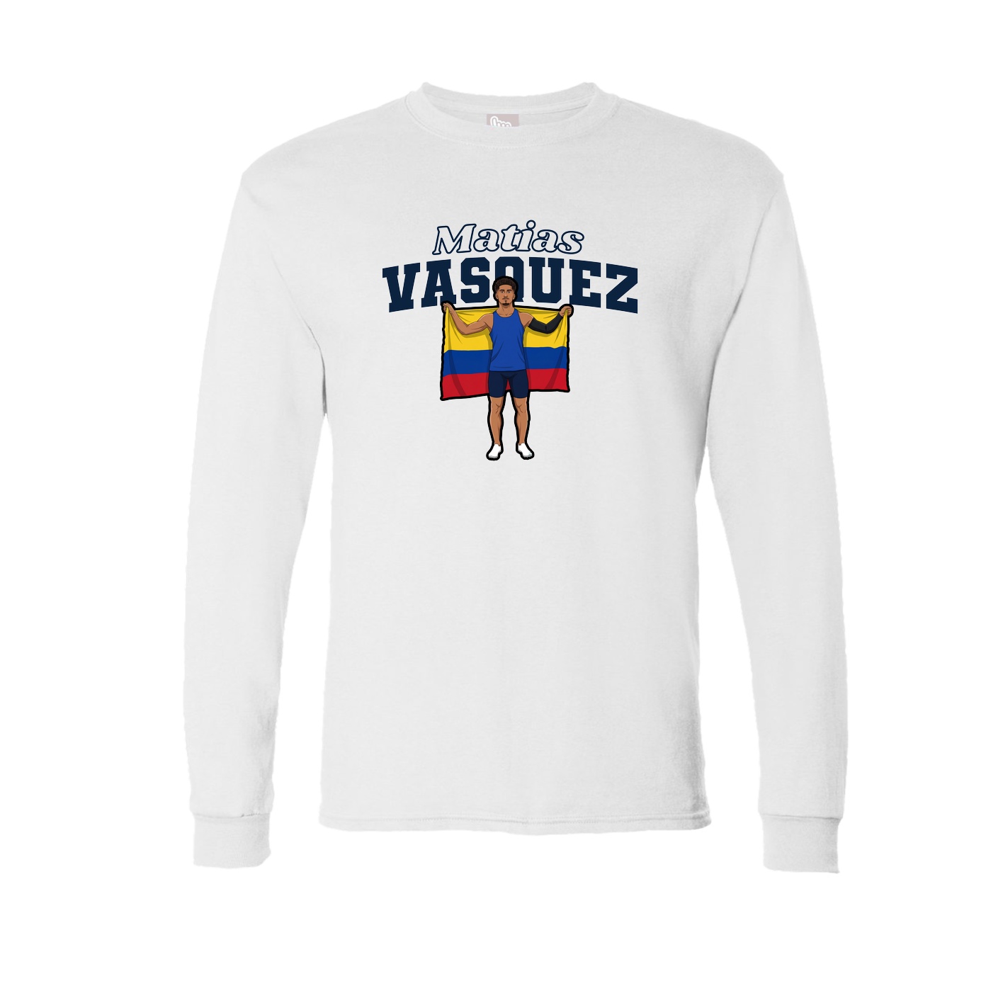 Long Sleeve Tee — Name Arch in White
