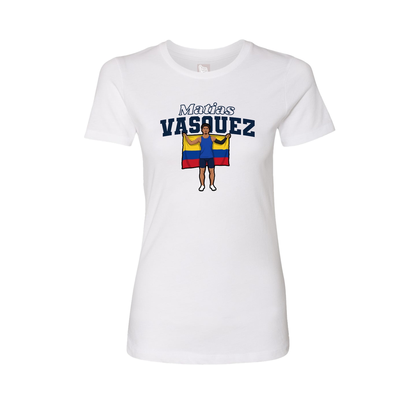 Fitted Women's Tee — Name Arch in White
