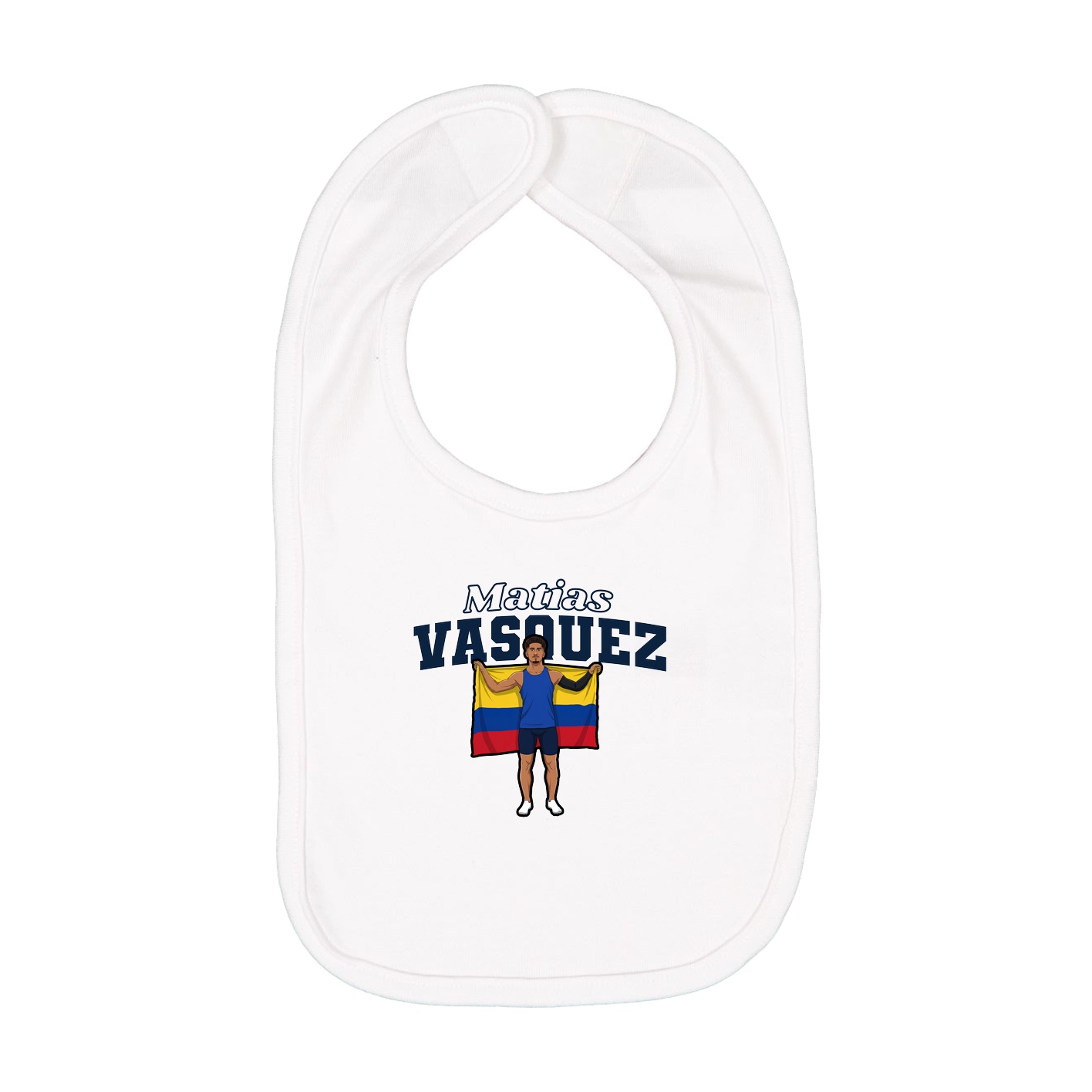 Infant Bib — Name Arch in White