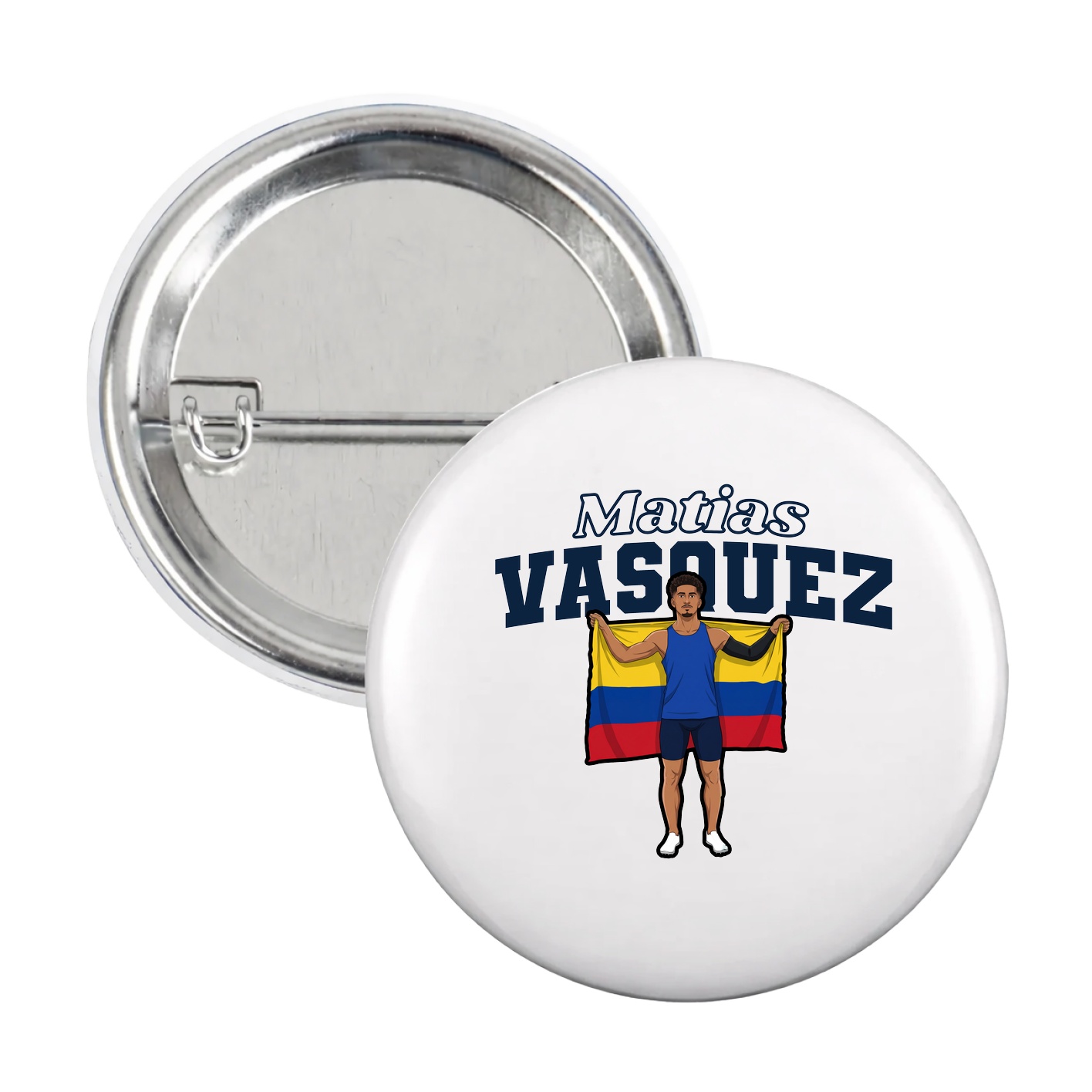 Game Day Button — Name Arch in White