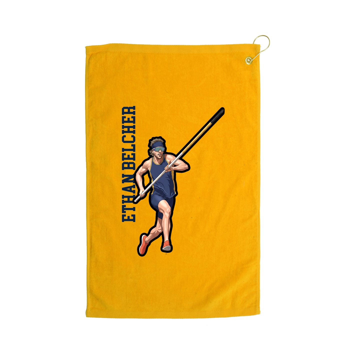 Golf Towel — Name Vertical in Gold