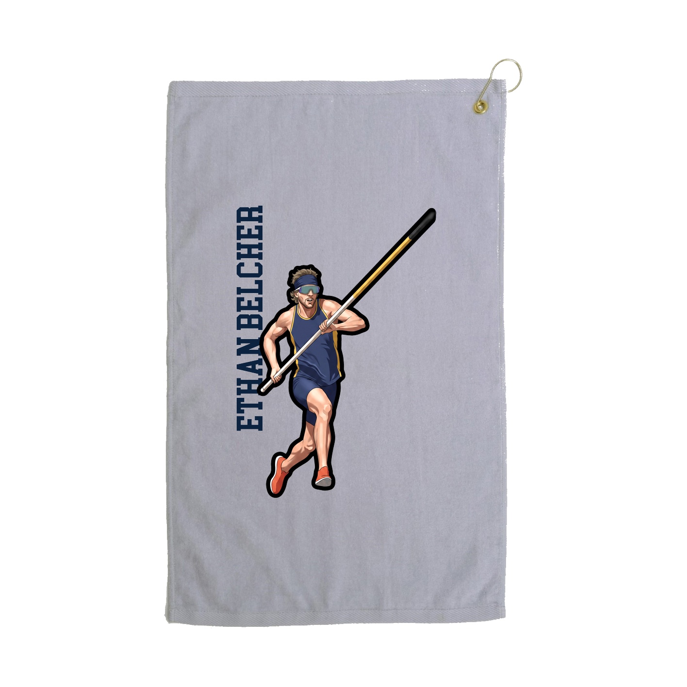 Golf Towel — Name Vertical in Grey