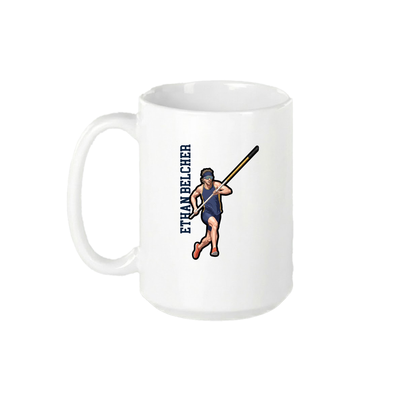 15oz Coffee Mug — Name Vertical in White